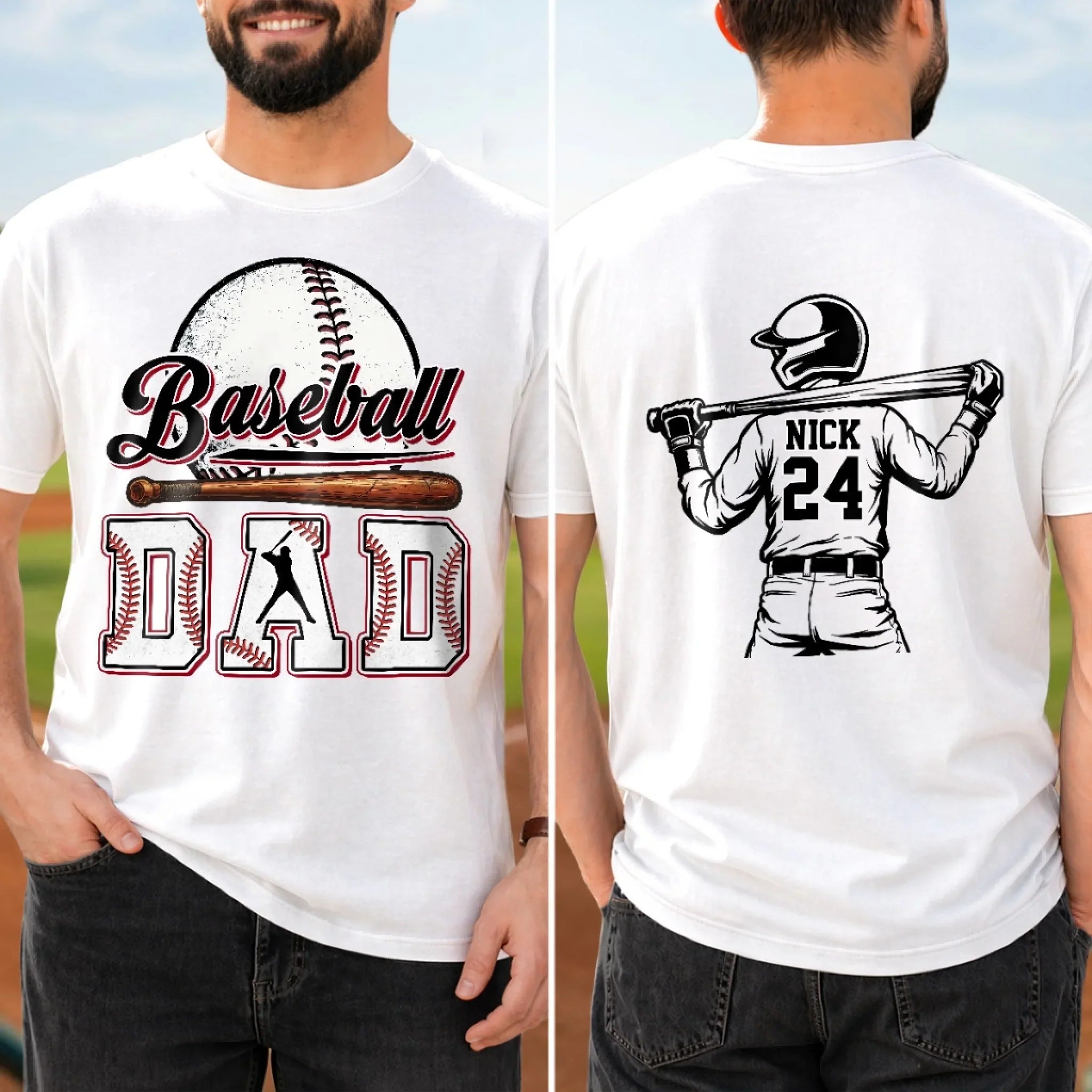 Custom Unisex T-shirt - Personalized Father's Day Birthday Gifts For Dad, Grandpa - Hit Hard Dream Big