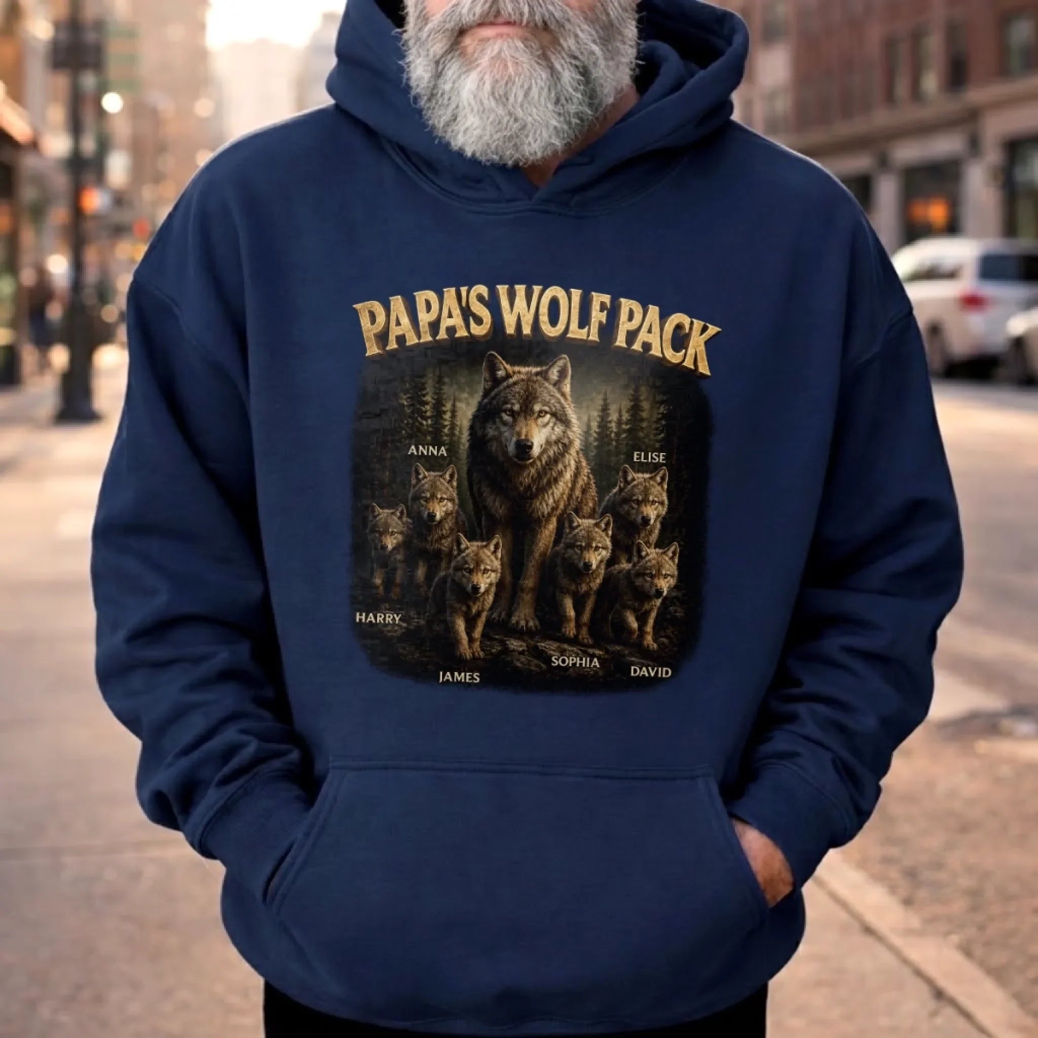 Custom Unisex T-shirt, Premium T-shirt, Hoodie - Personalized Father's Day Birthday Gifts For Dad, Grandpa - Strength Of The Pack Runs Deep