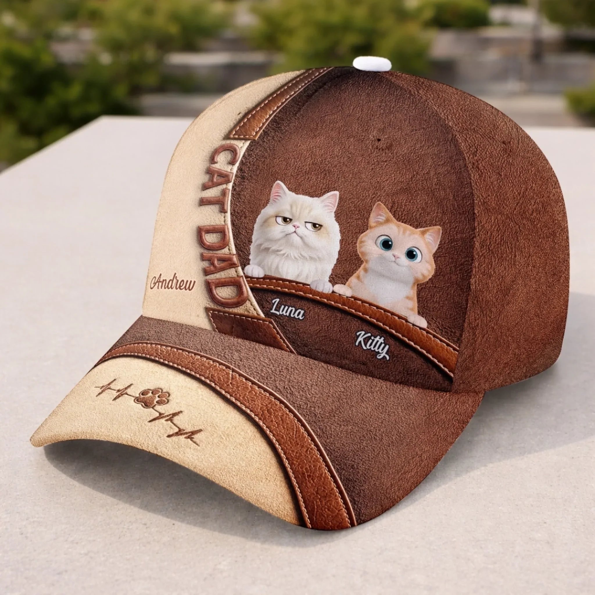 Custom Hat, All Over Print Classic Cap - Personalized Birthday Gifts For Gifts For Cat Lovers, Cat Mom And Dad - A Life Full Of Love And Wagging Tails