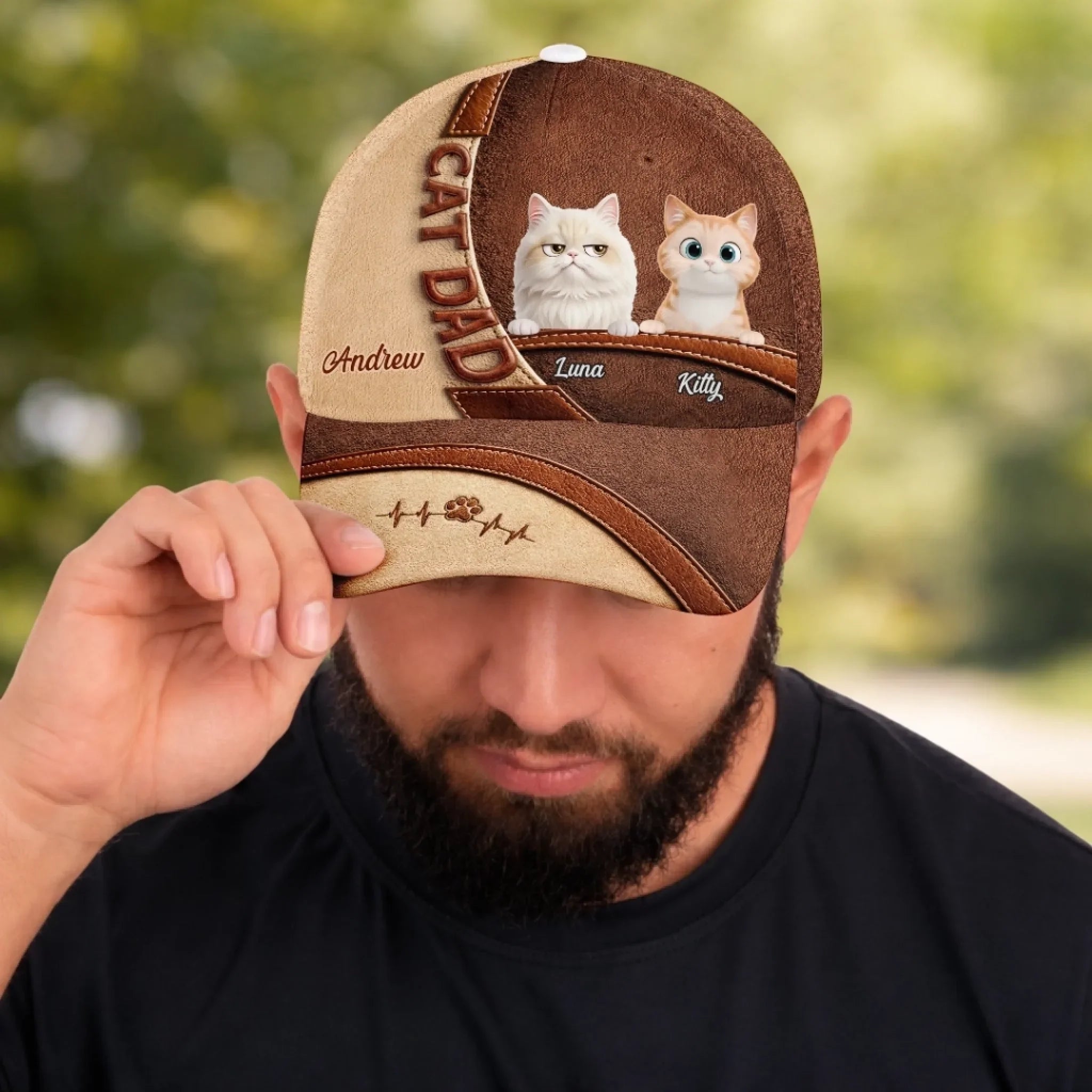 Custom Hat, All Over Print Classic Cap - Personalized Birthday Gifts For Gifts For Cat Lovers, Cat Mom And Dad - A Life Full Of Love And Wagging Tails