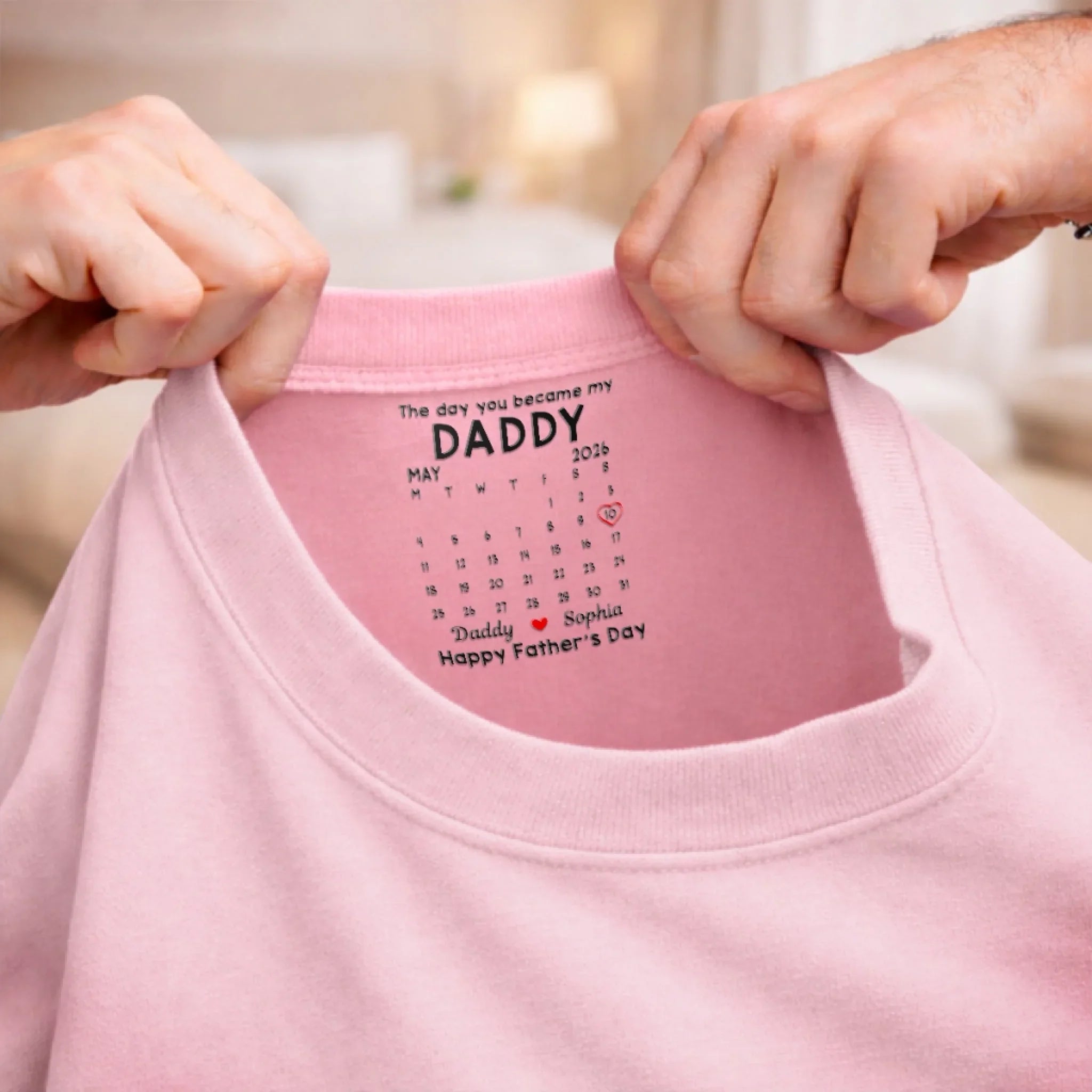 Custom Inside Neck Print T-Shirt - Personalized Father's Day Birthday Gifts For Dad, Grandpa - Love You More Than Words