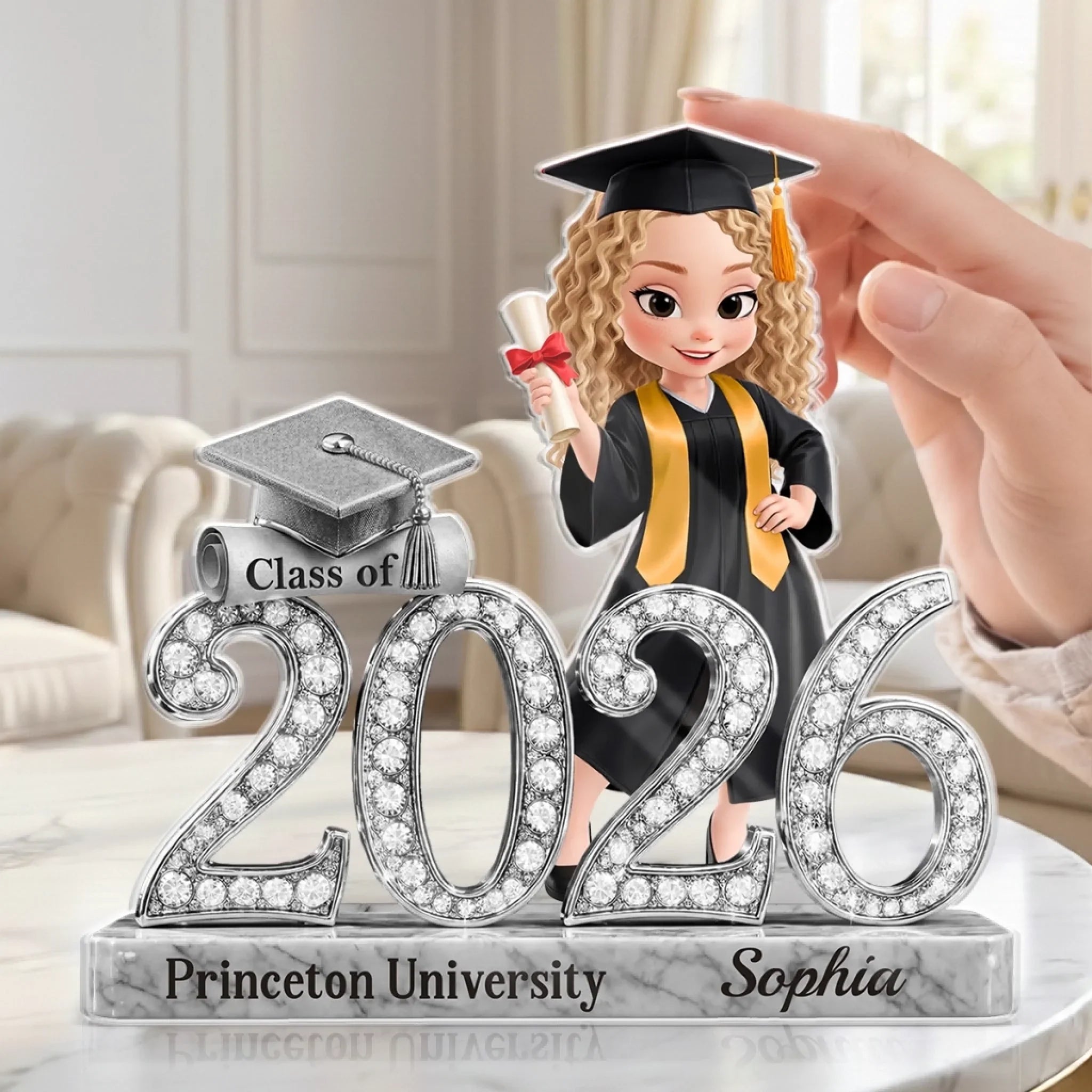 Custom Acrylic Plaque - Personalized Graduation Gifts For Him, Her - Her Next Chapter Looks Golden