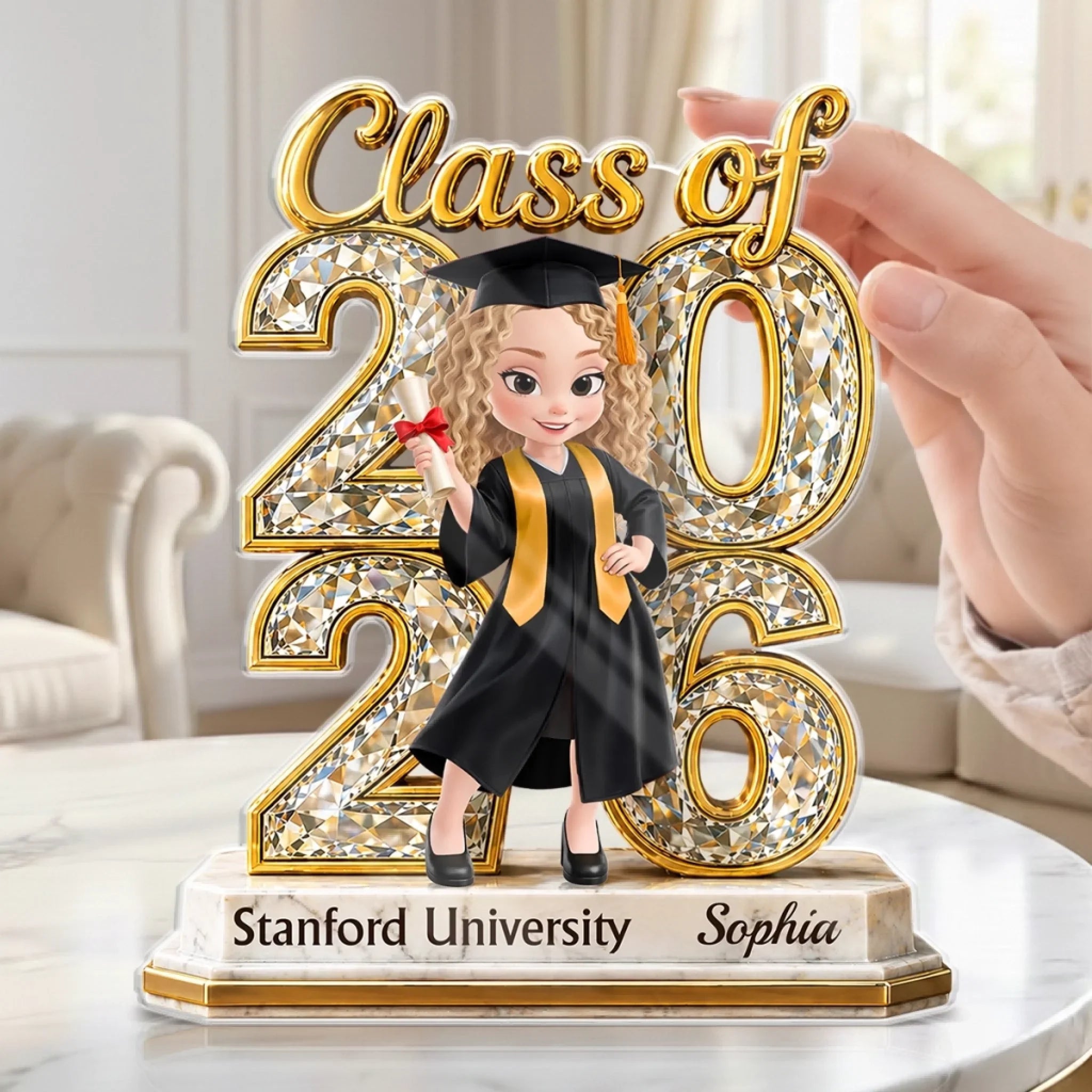 Custom Acrylic Plaque - Personalized Graduation Gifts For Him, Her - One Milestone, Endless Shine