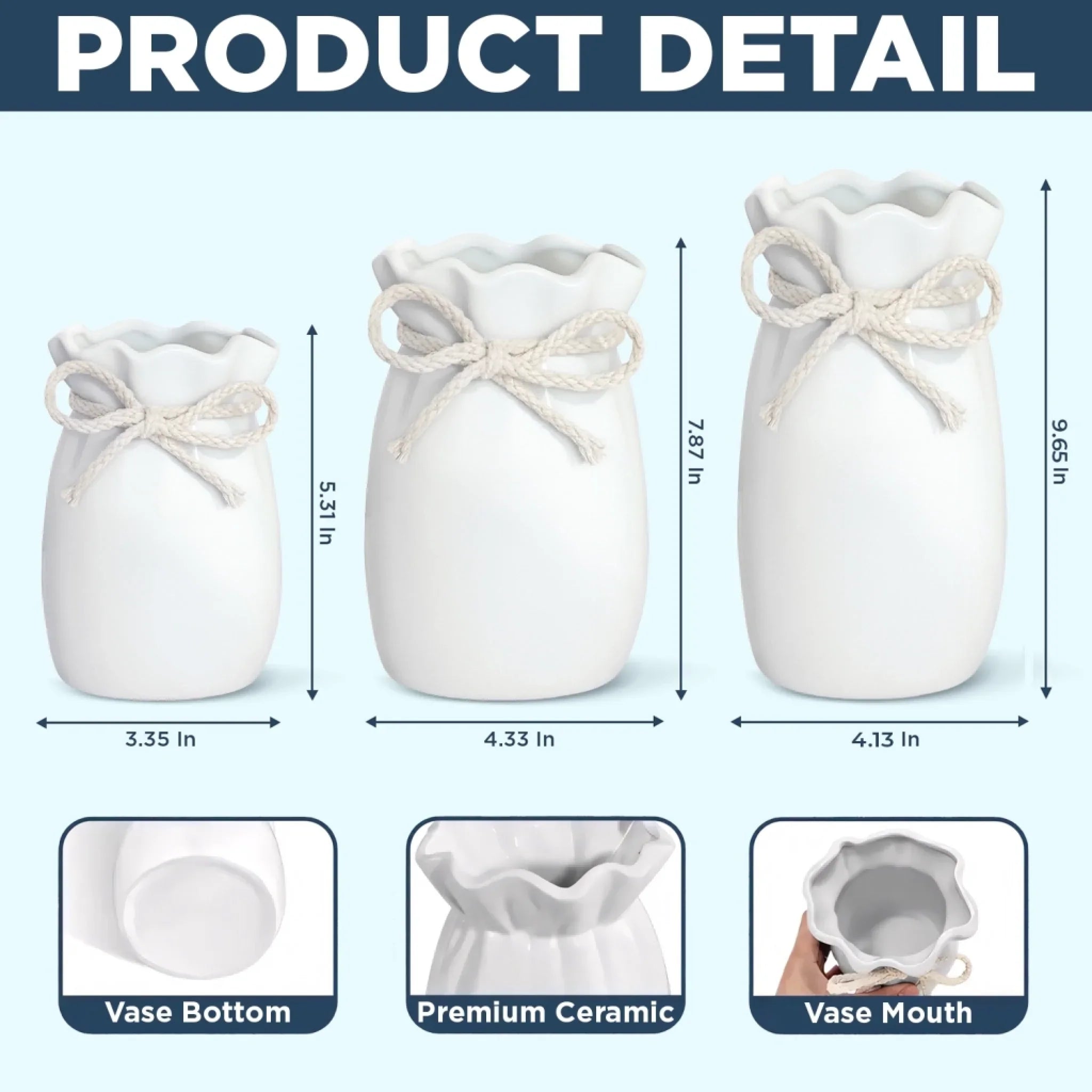 Custom Flower Vase With Ribbon - Personalized Graduation Gifts For Teachers - Thank You For Every Moment Of Care