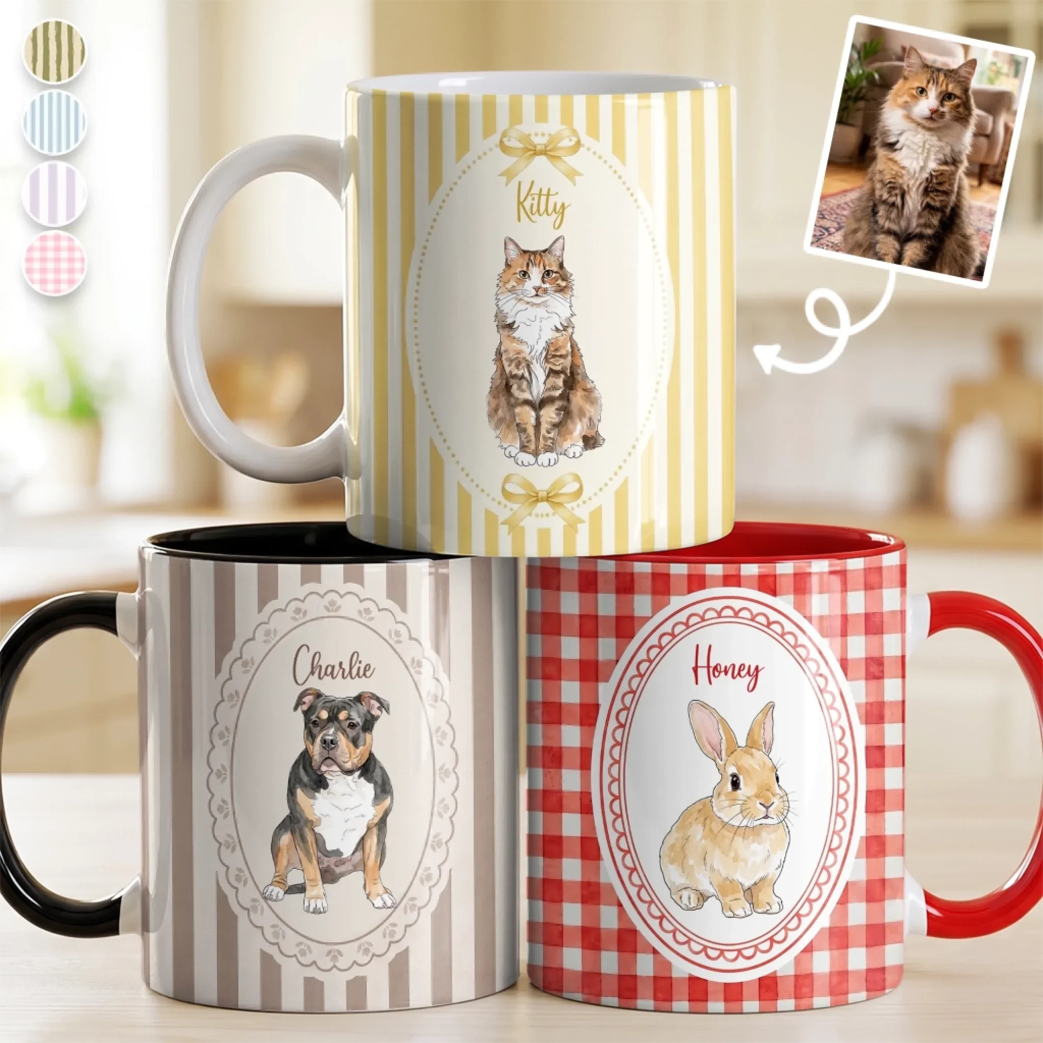 Custom Photo Accent Mug - Personalized Birthday Gifts For Dog Cat Lovers, Dog Dad And Mom, Cat Owners - My Best Friend Has Paws