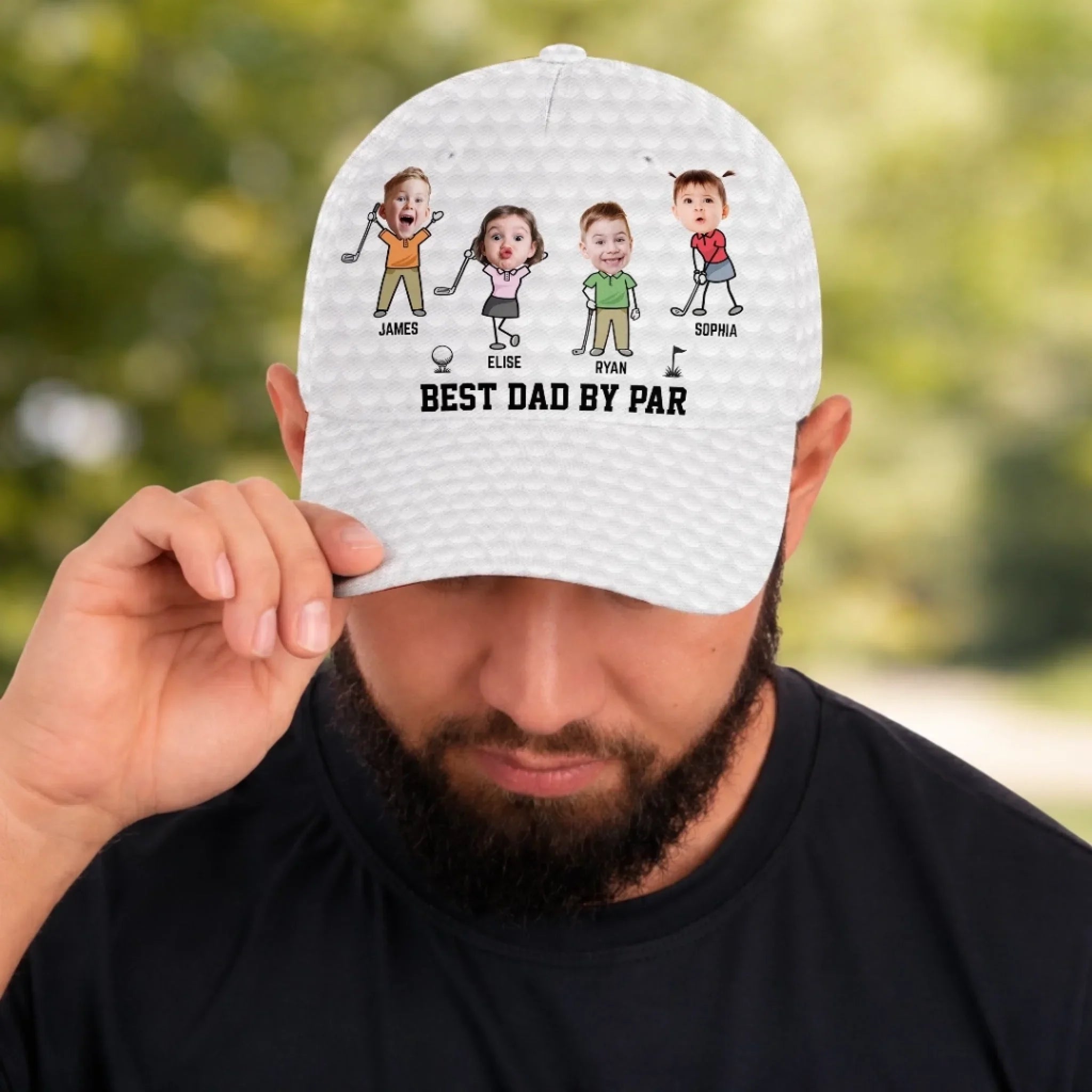 Custom Photo Hat, All Over Print Classic Cap - Personalized Father's Day Birthday Golf Gifts For Dad, Grandpa - Born To Play Golf Always