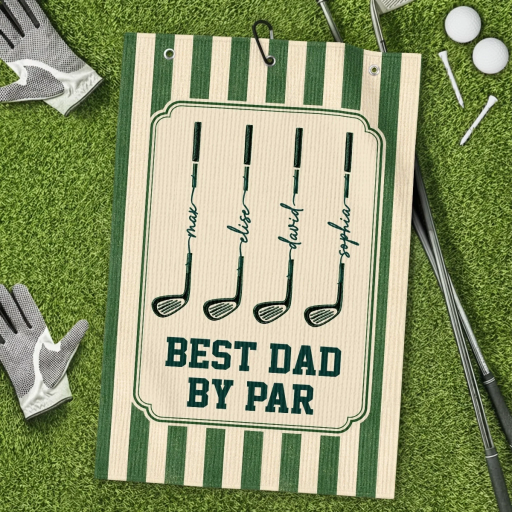 Custom Golf Towel - Personalized Father's Day Birthday Golf Gifts For Dad, Grandpa - Golf More Worry Less