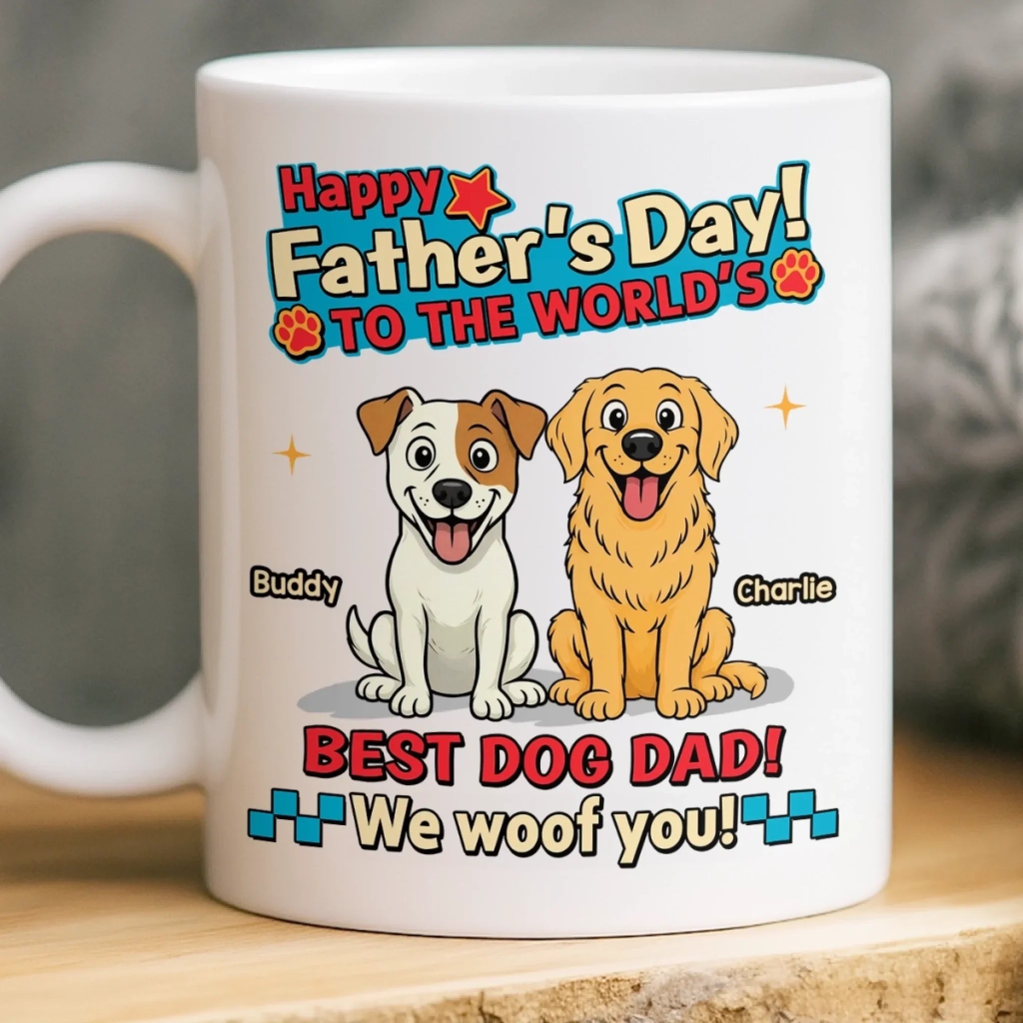 Custom Mug - Personalized Father's Day Birthday Gifts For Dog Lovers, Dog Dad And Mom - My Kids Have Paws