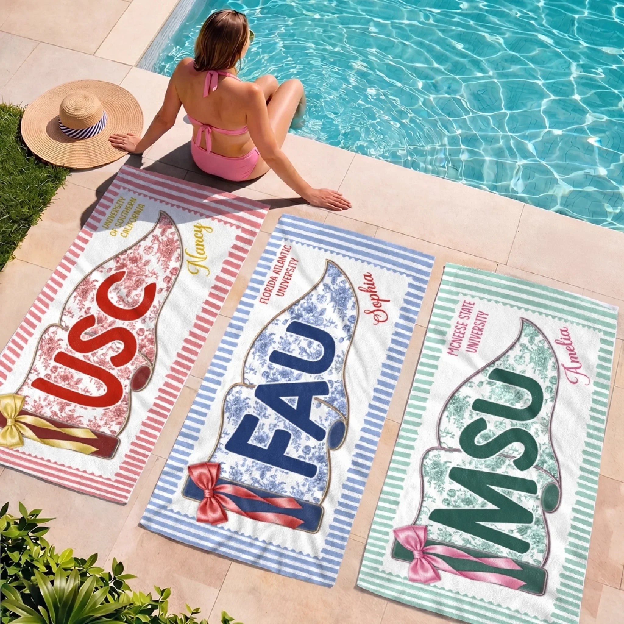 Custom Beach Towel - Personalized Summer Vacation And Travel, Graduation Gifts For Best Friends, Family - Campus Beach Era
