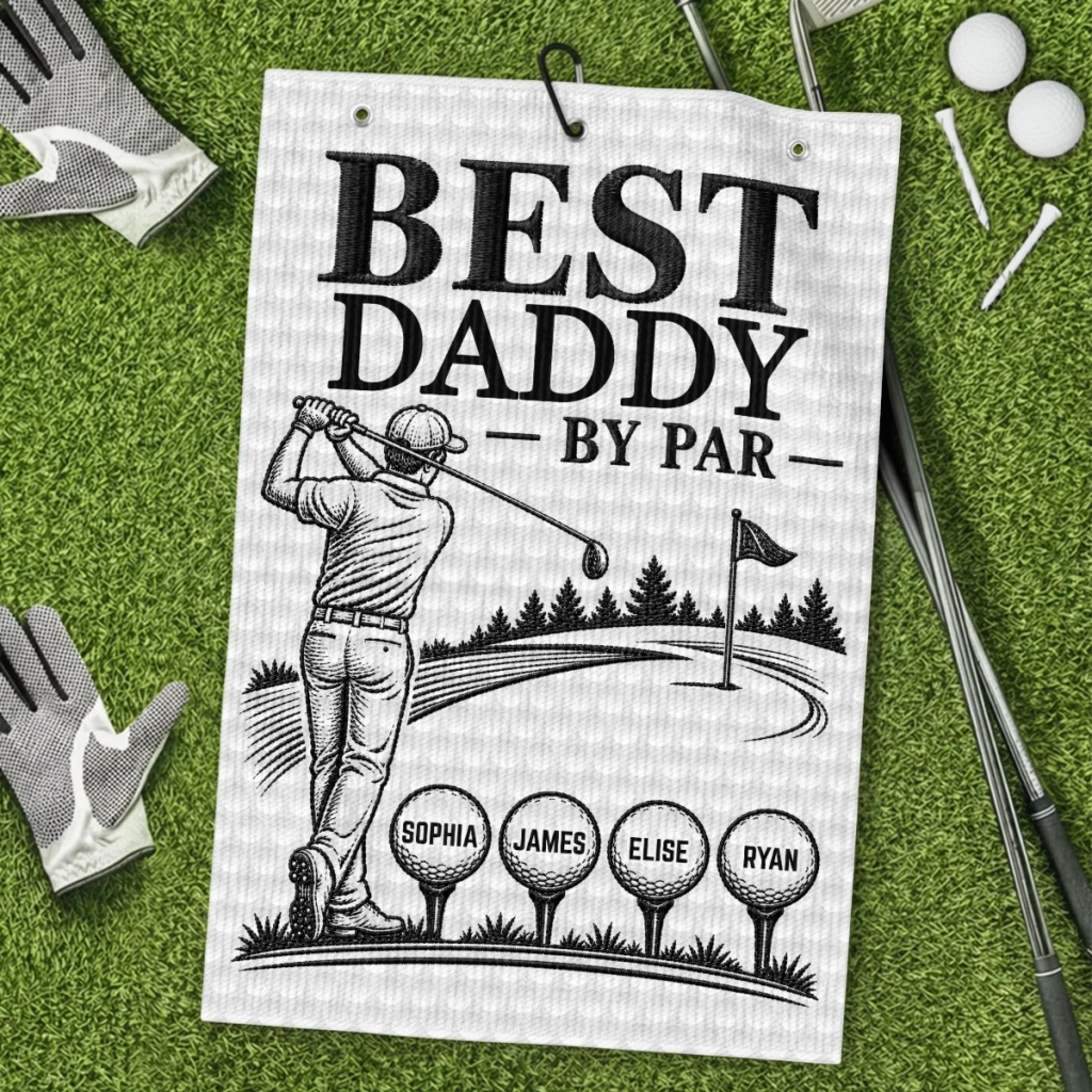 Custom Golf Towel - Personalized Father's Day Birthday Golf Gifts For Dad, Grandpa - The Real Golf Champ