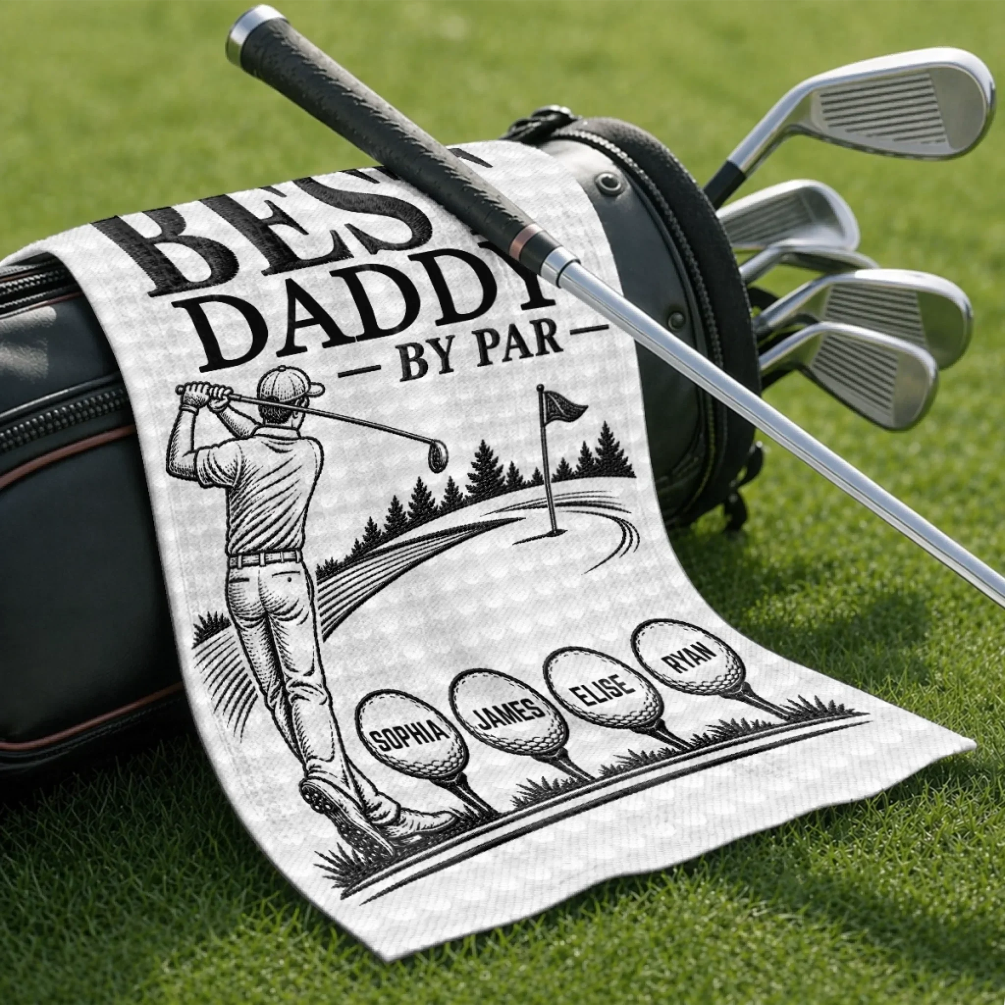 Custom Golf Towel - Personalized Father's Day Birthday Golf Gifts For Dad, Grandpa - The Real Golf Champ