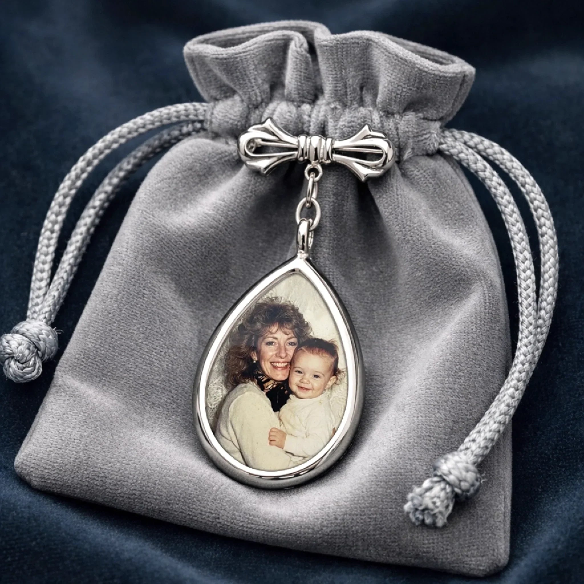 Custom Photo Teardrop Pin - Personalized Memorial Sympathy Graduation Gifts For Him, Her - Always Close, Always Loved