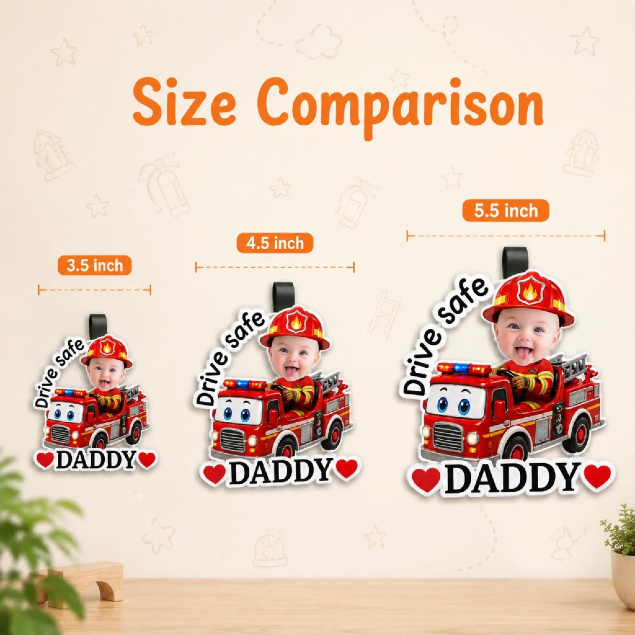 Custom Photo Acrylic Car Visor Clip - Personalized Father's Day Gifts For Dad, Grandpa - Love Rides With You Always