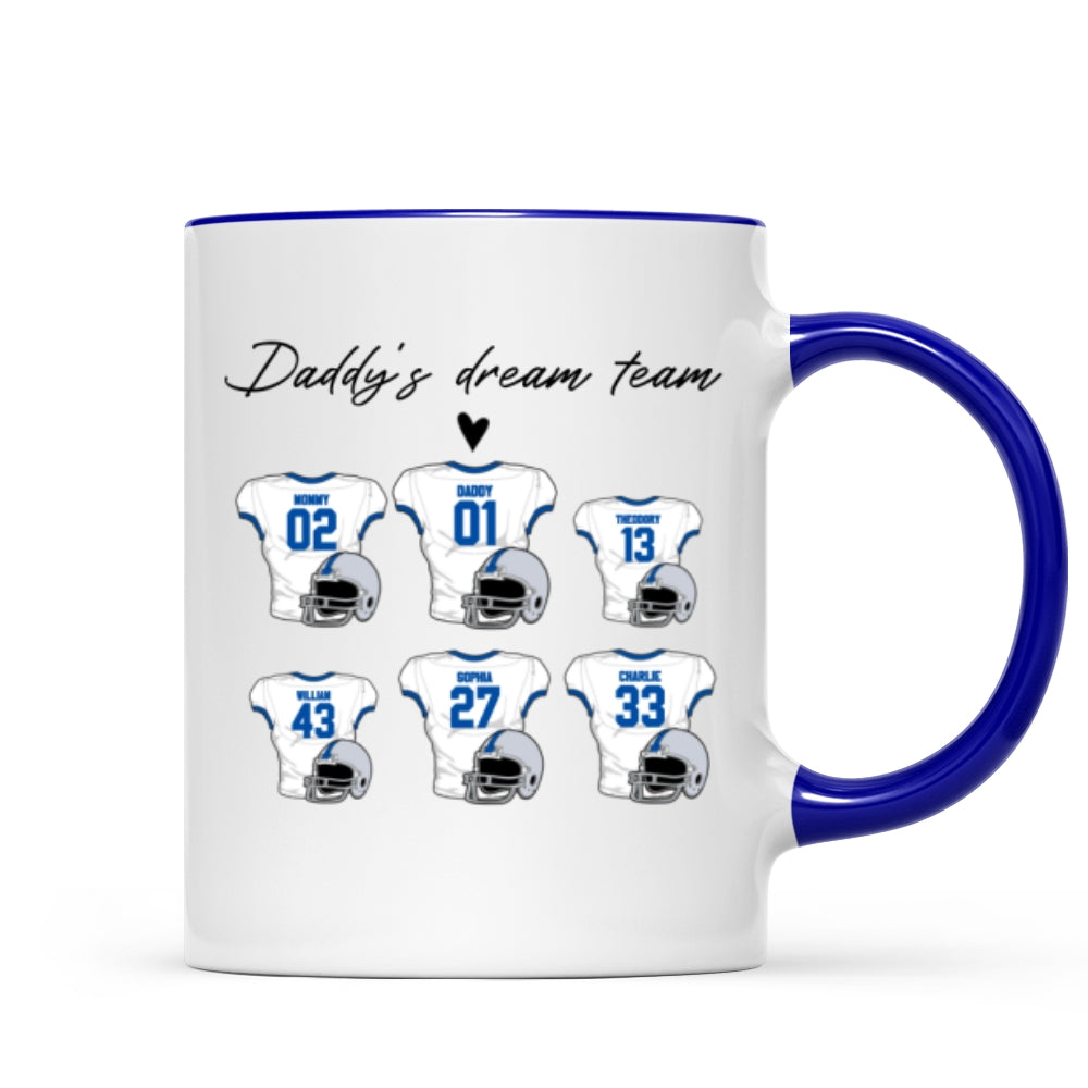 Daddy‘s Dream Team American Football Personalized Mug