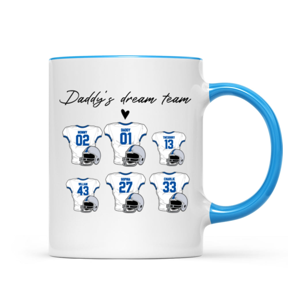 Daddy‘s Dream Team American Football Personalized Mug