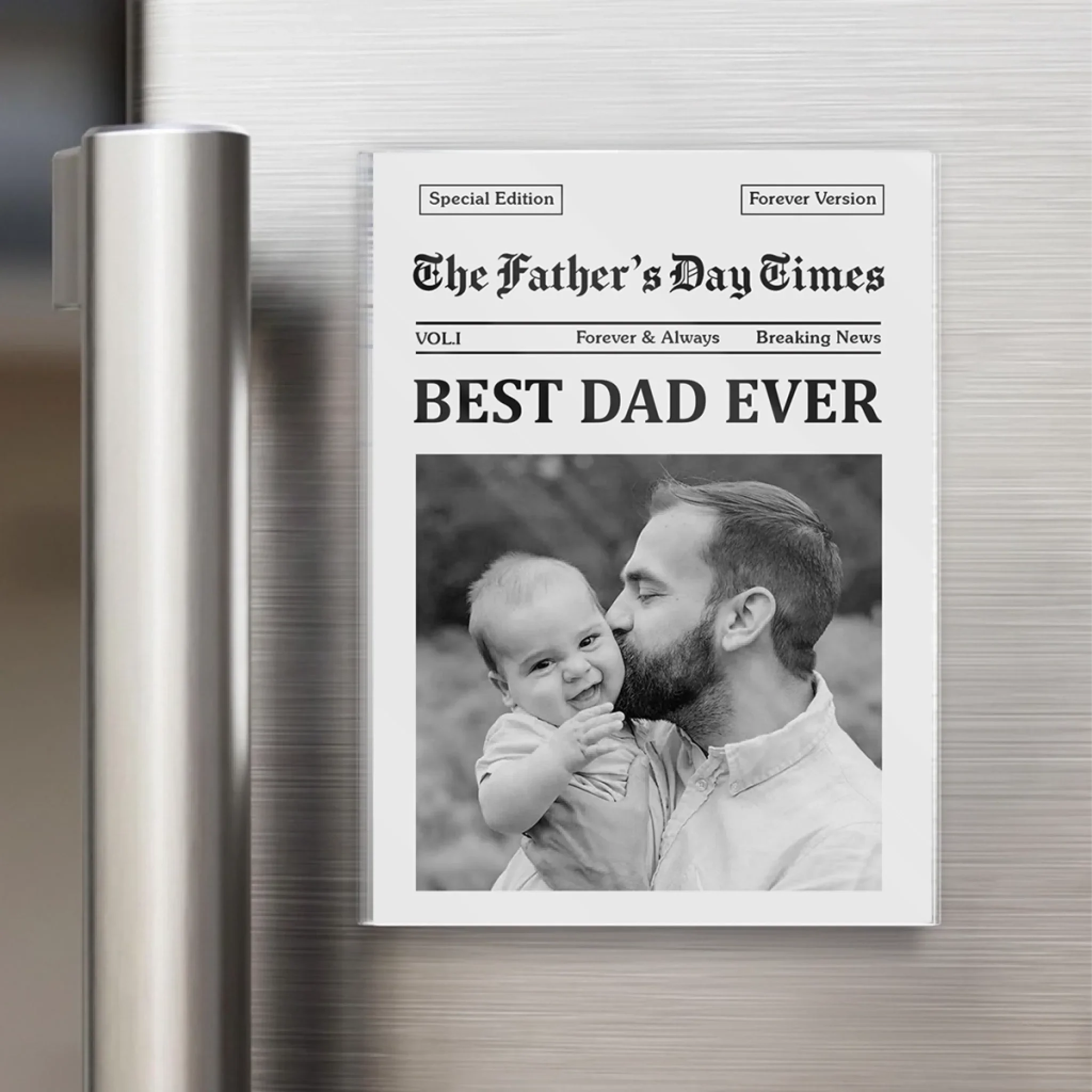 Custom Photo Acrylic Fridge Magnet - Personalized Father's Day Birthday Gifts For Dad, Grandpa - The Best Dad Days Begin Now