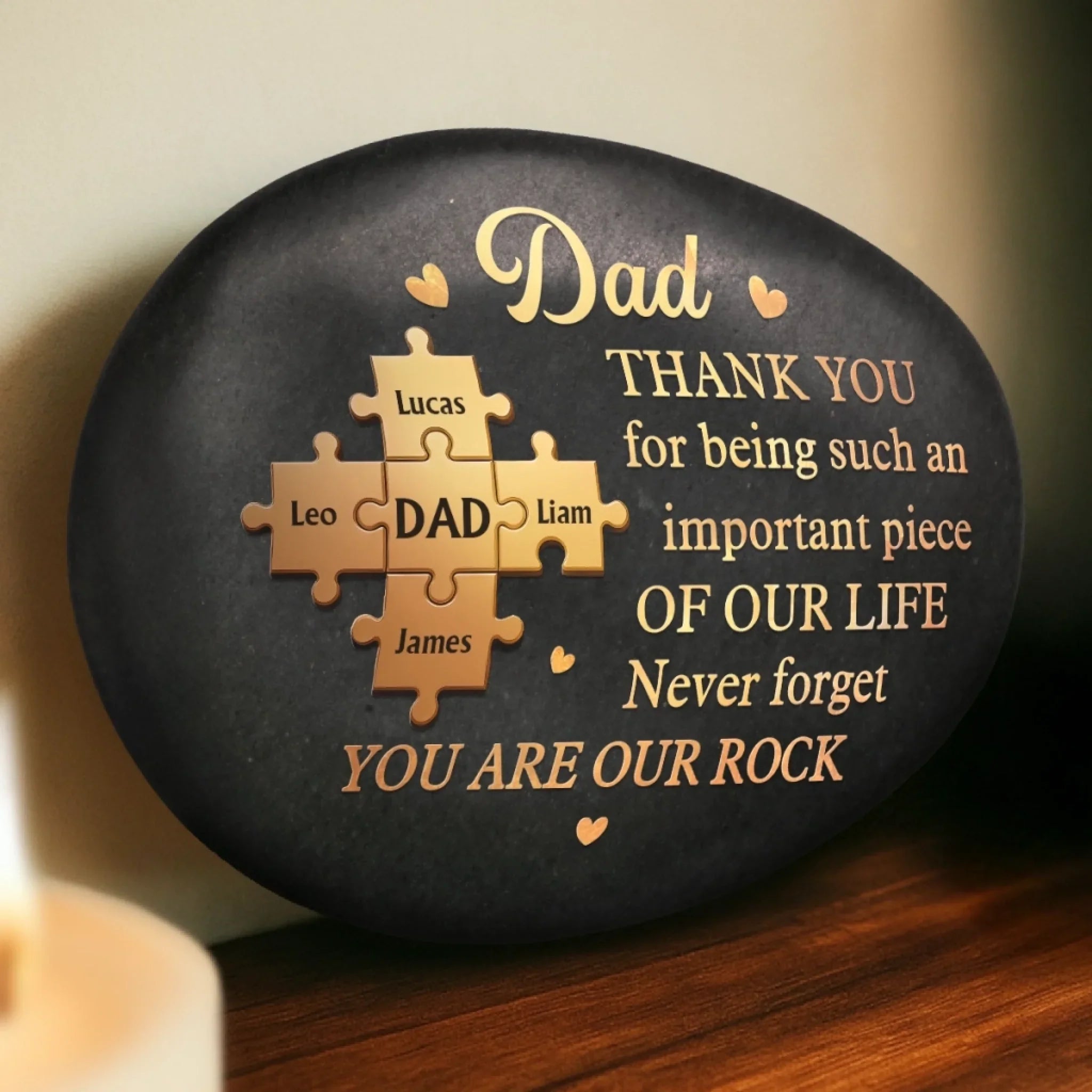 Custom Printed Rock - Personalized Father's Day Gifts For Dad, Grandpa - A Father Like No Other