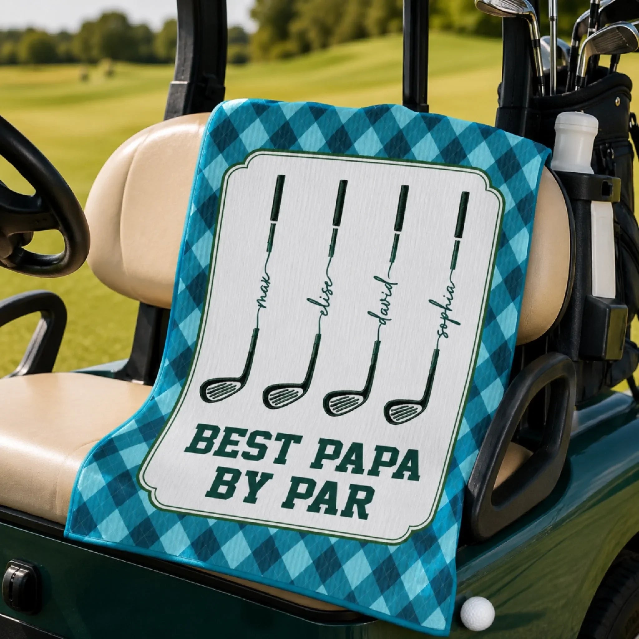 Custom Golf Towel - Personalized Father's Day Birthday Golf Gifts For Dad, Grandpa - Golf More Worry Less