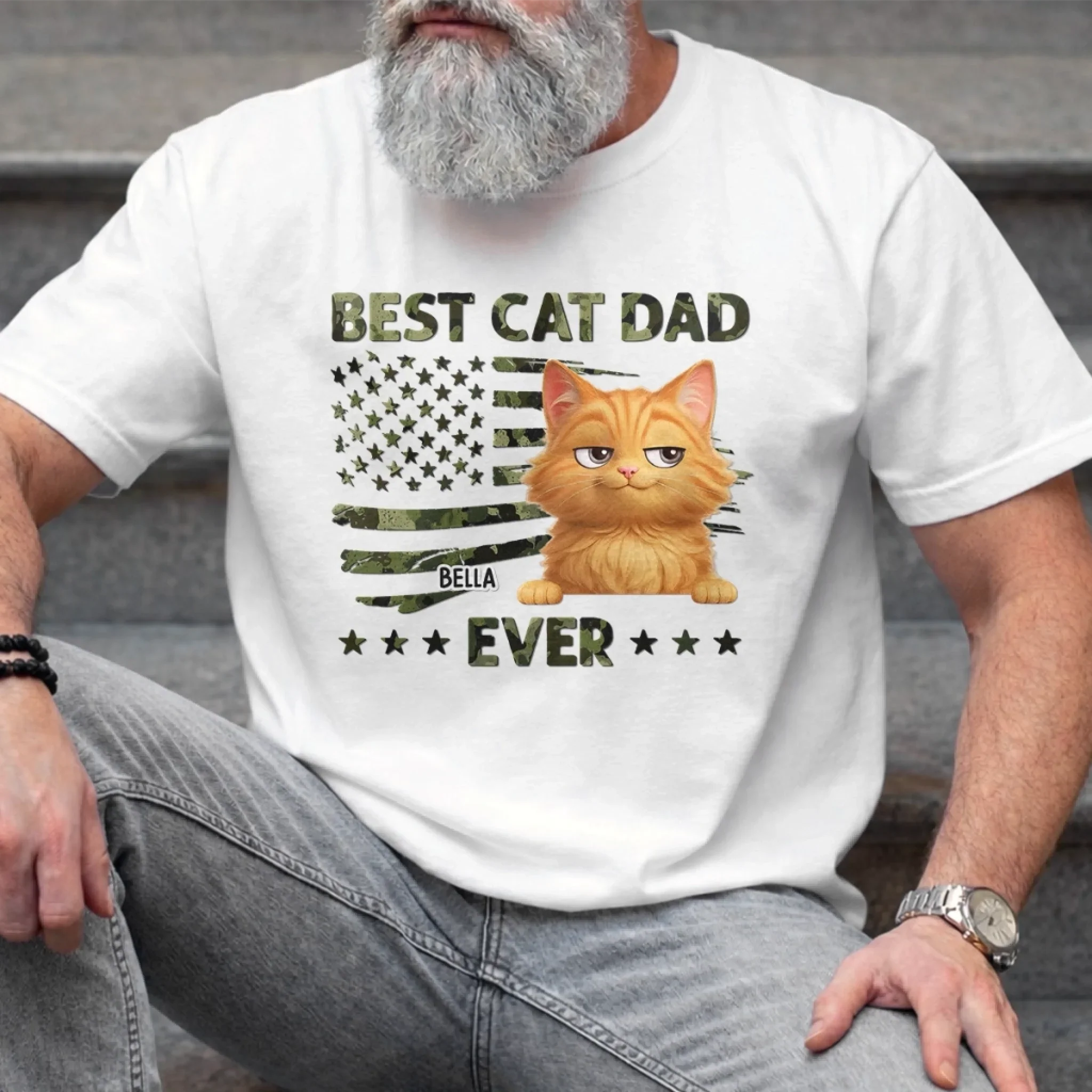 Custom Unisex T-shirt, Premium T-shirt, Hoodie - Personalized Father's Day Gifts For Dog Cat Lovers, Dog Dad And Mom, Cat Owners - Happiness Has Four Paws