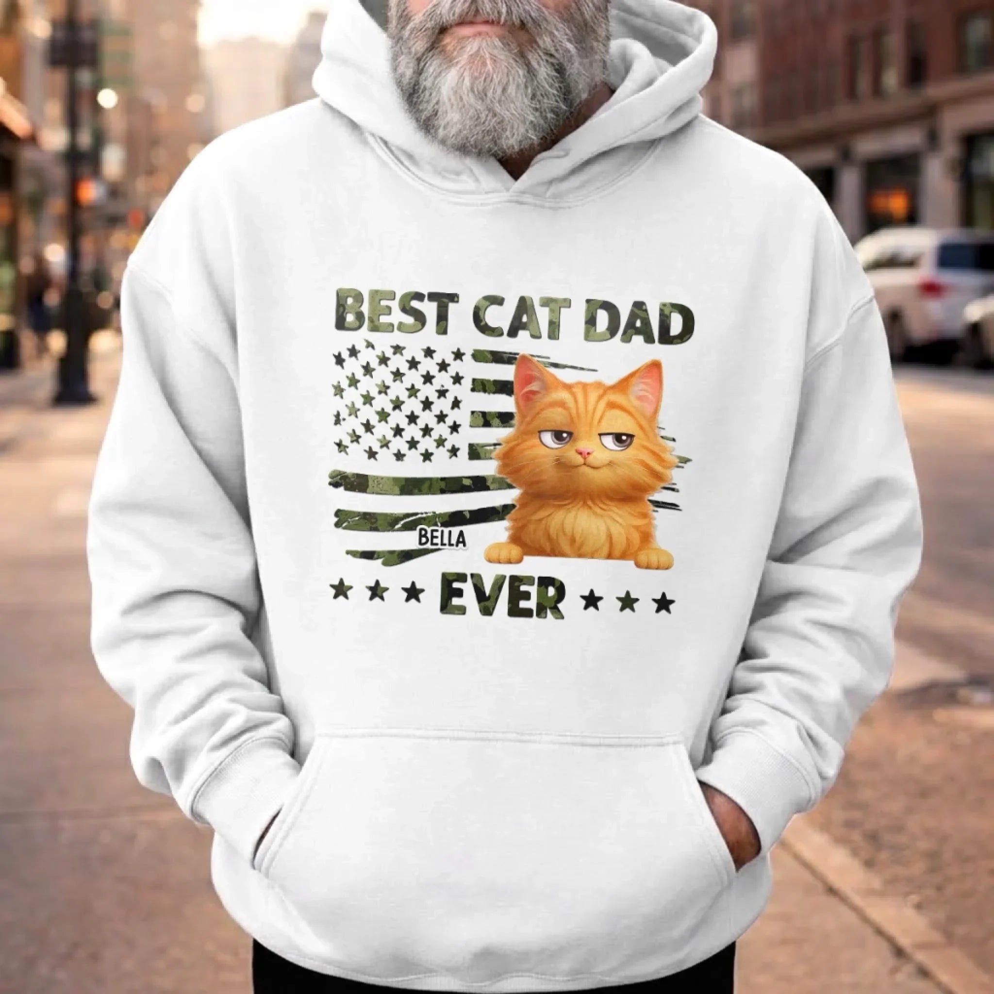 Custom Unisex T-shirt, Premium T-shirt, Hoodie - Personalized Father's Day Gifts For Dog Cat Lovers, Dog Dad And Mom, Cat Owners - Happiness Has Four Paws