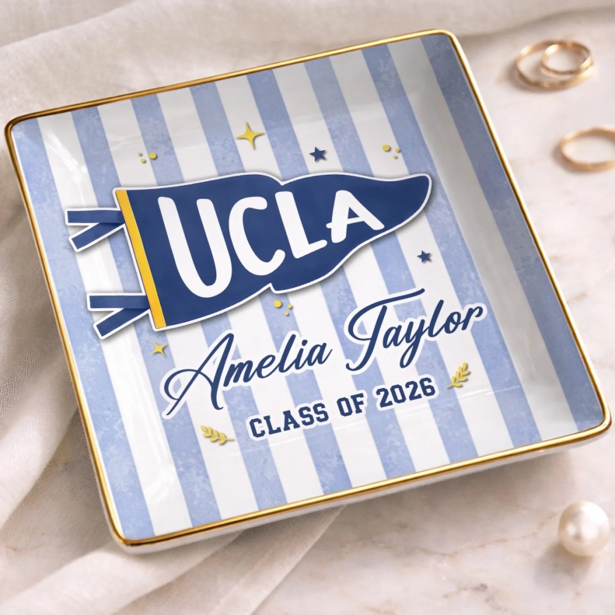 Custom Full-Print Jewelry Dish - Personalized Graduation Gifts For Him, Her - Academic Weapon Aesthetic