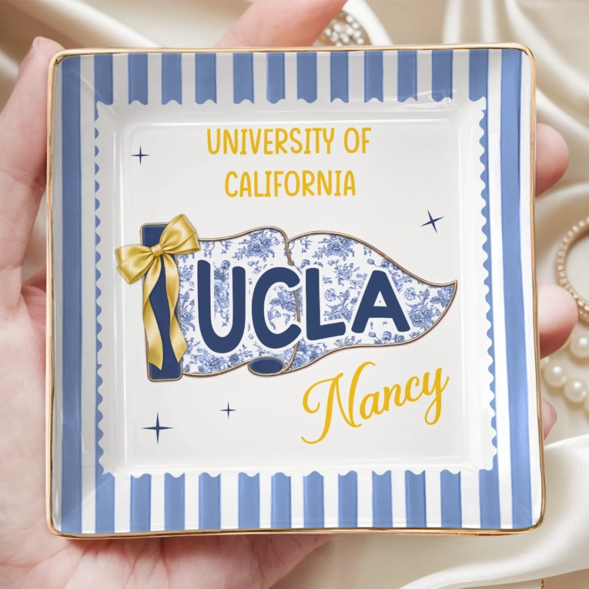 Custom Full-Print Jewelry Dish - Personalized Graduation Gifts For Him, Her - Campus Charm Moment