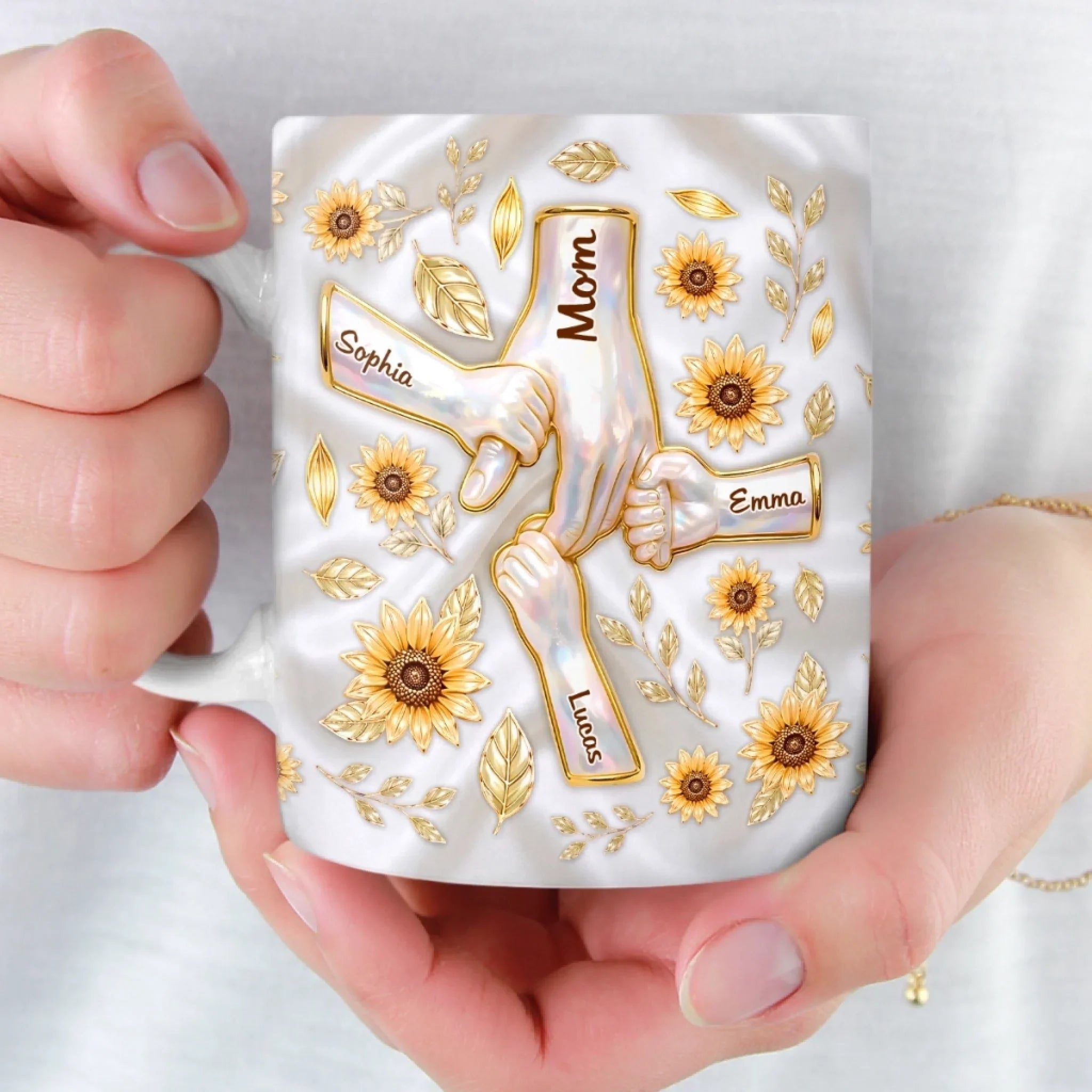 Custom 3D Inflated Effect Printed Mug - Personalized Birthday Gifts For Mom, Grandma - Her Little Sunshines