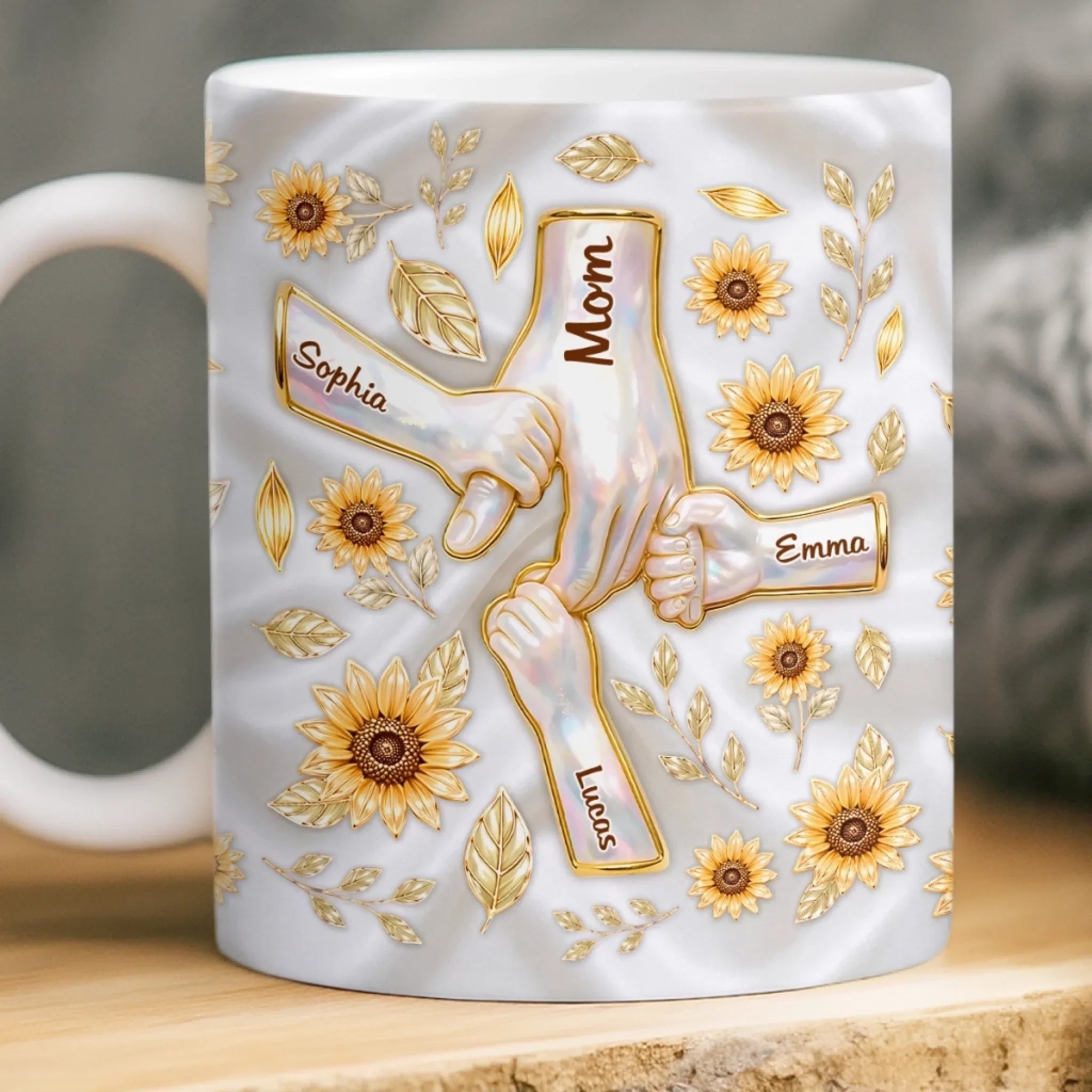 Custom 3D Inflated Effect Printed Mug - Personalized Birthday Gifts For Mom, Grandma - Her Little Sunshines