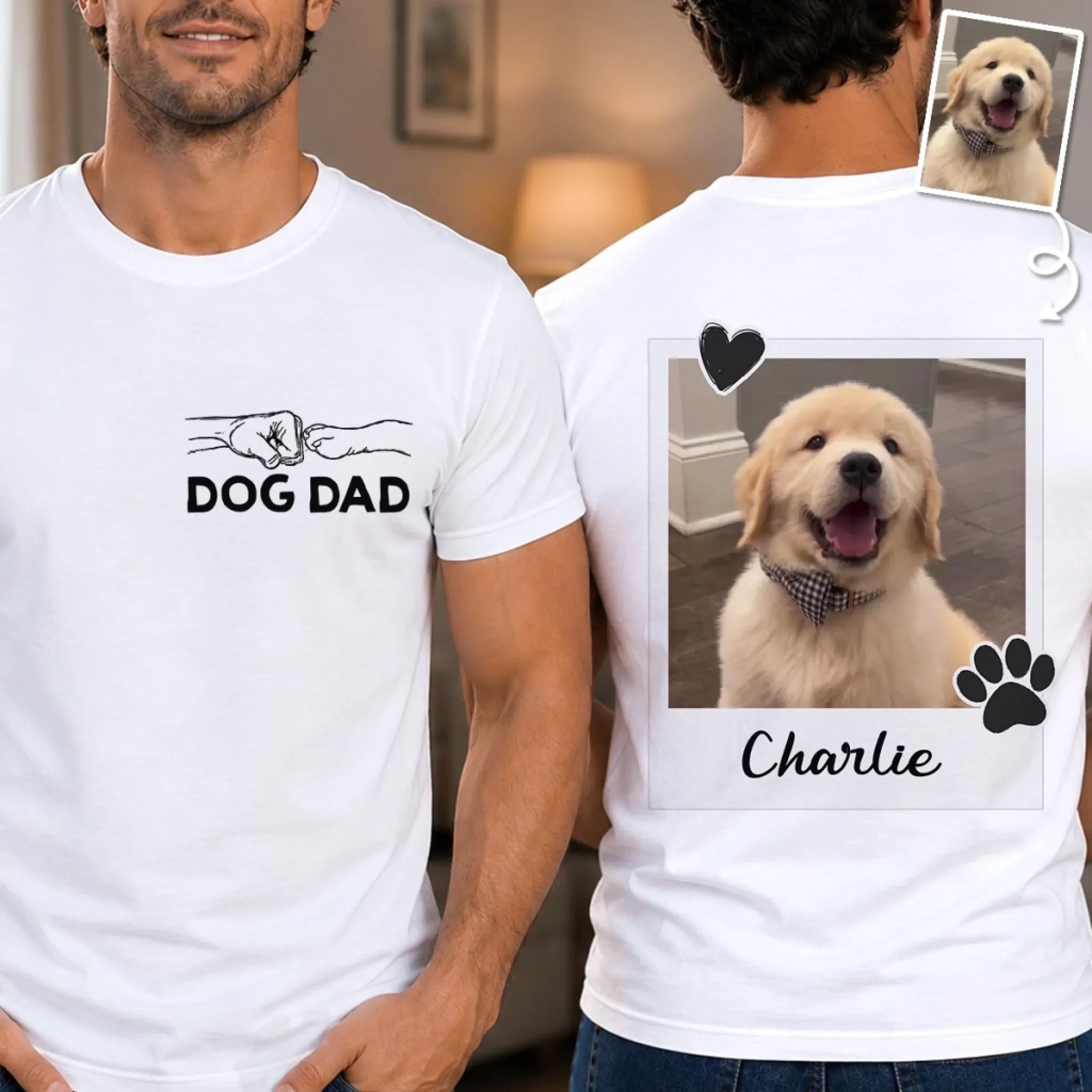Custom Photo Unisex T-shirt - Personalized Father's Day Birthday Gifts For Dog Cat Lovers, Dog Dad And Mom, Cat Owners - Love Is A Wet Nose