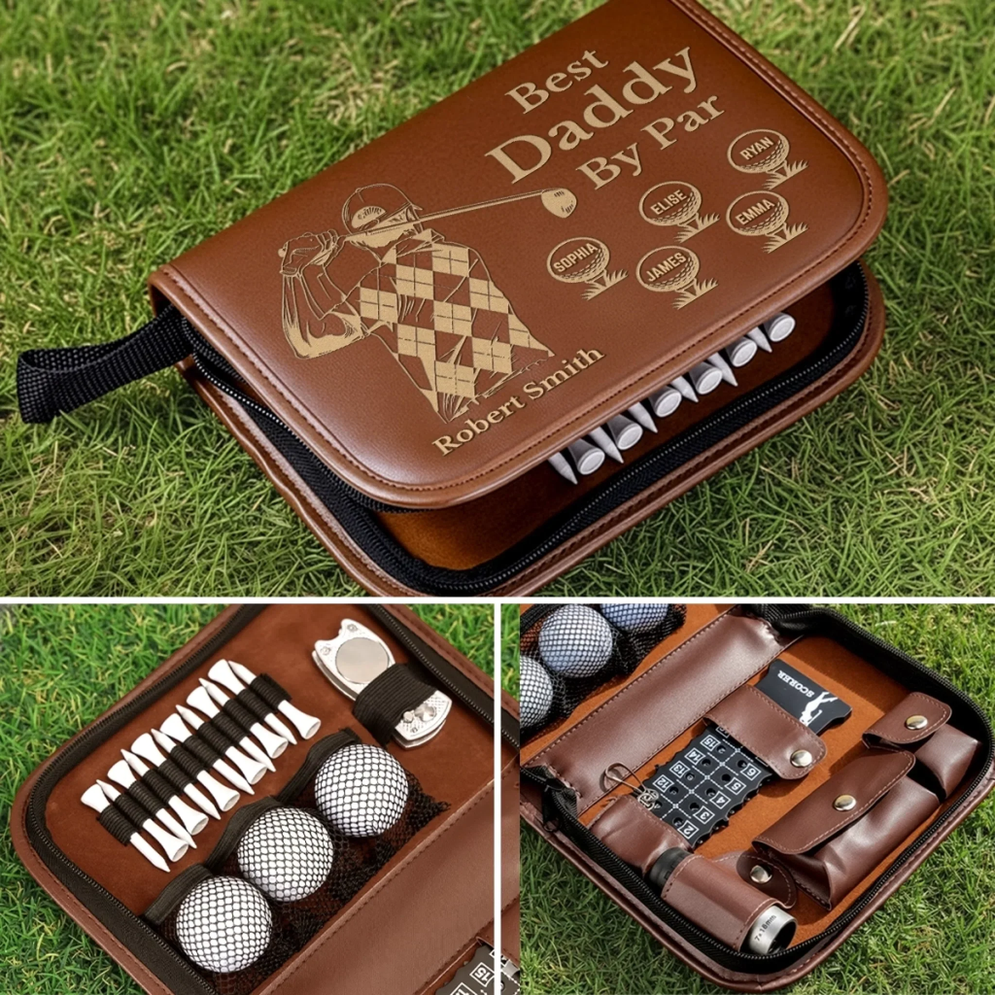 Custom Golf Bag - Personalized Father's Day Birthday Golf Gifts For Dad, Grandpa - Swing Hard Stay Humble