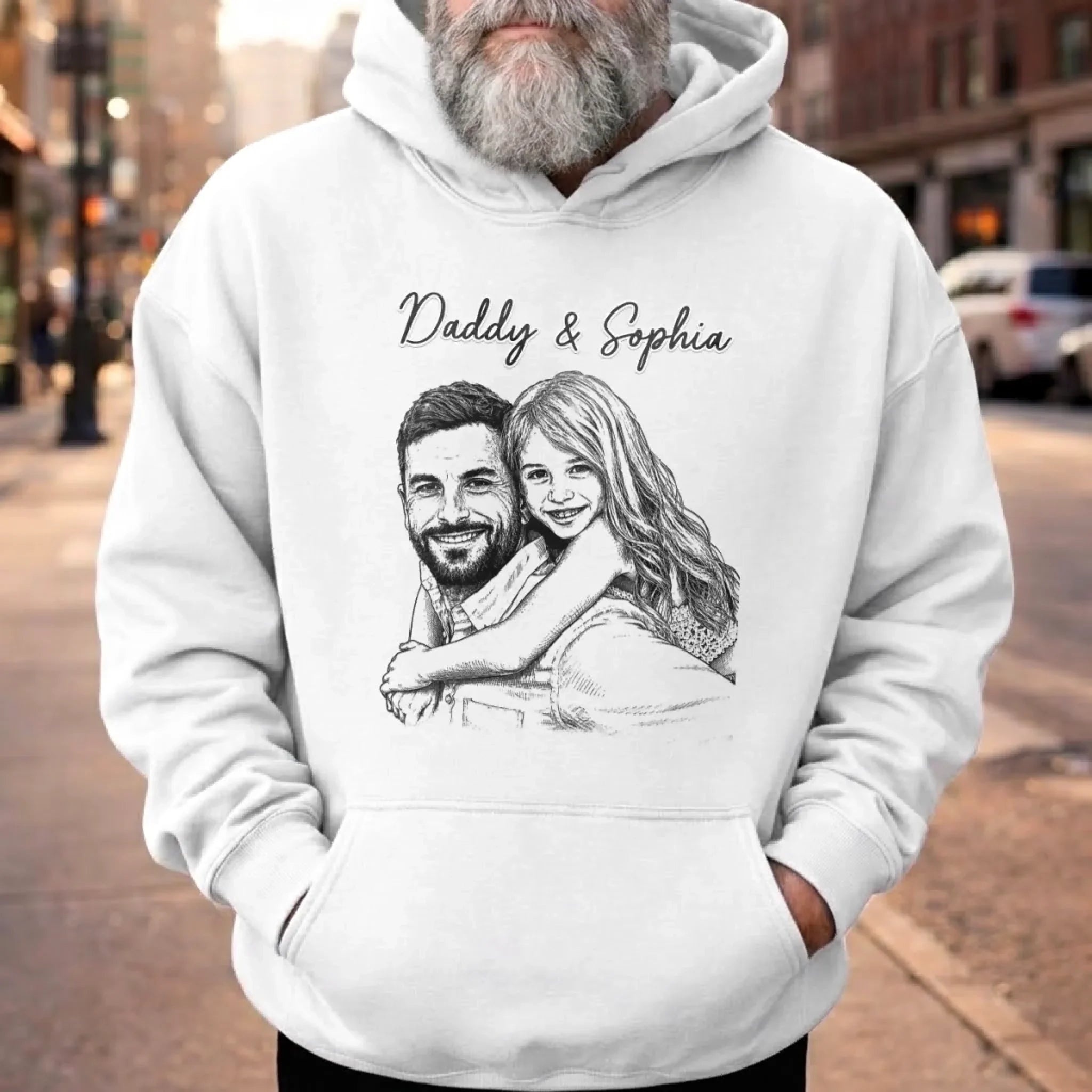 Custom Photo Unisex T-shirt, Premium T-shirt, Hoodie - Personalized Father's Day Birthday Gifts For Dad, Grandpa, Husband - Side By Side With Dad Always