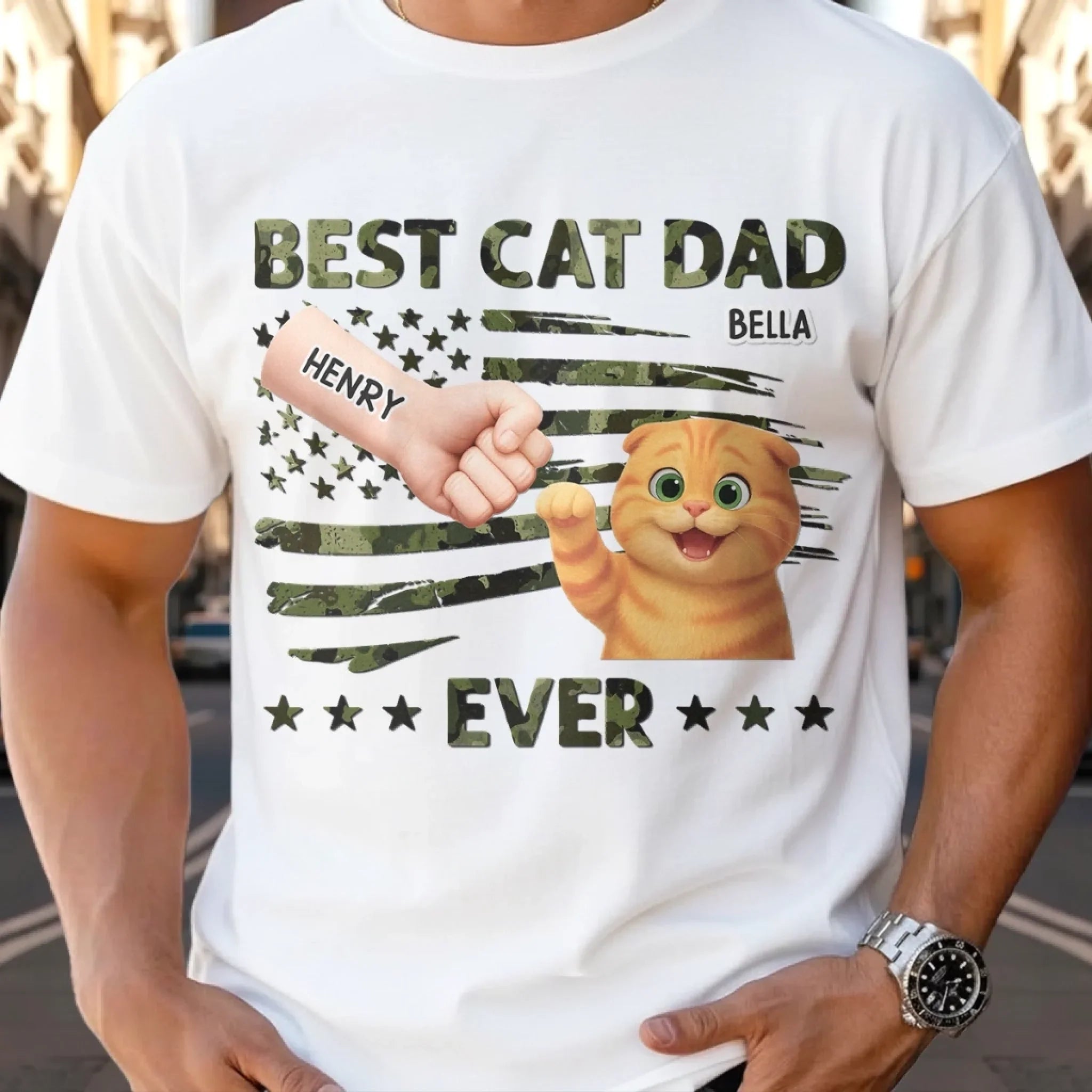 Custom Unisex T-shirt, Premium T-shirt, Hoodie - Personalized Father's Day Gifts For Dog Cat Lovers, Dog Dad And Mom, Cat Owners - Blessed By Paws & Love