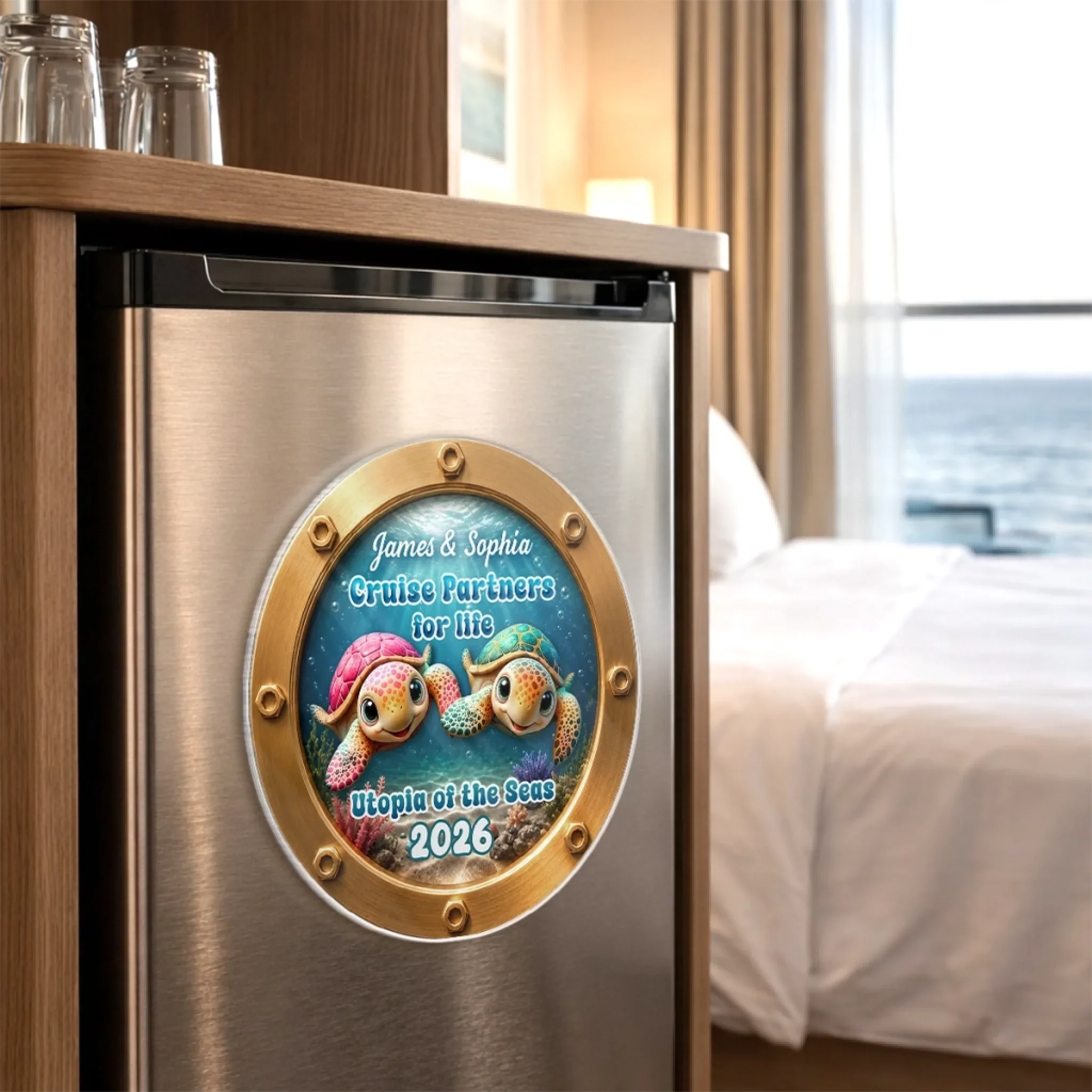 Custom Cruise Ship Door Magnet - Personalized Anniversary Wedding Gifts For Husband And Wife, Him And Her - Catch Us Cruising