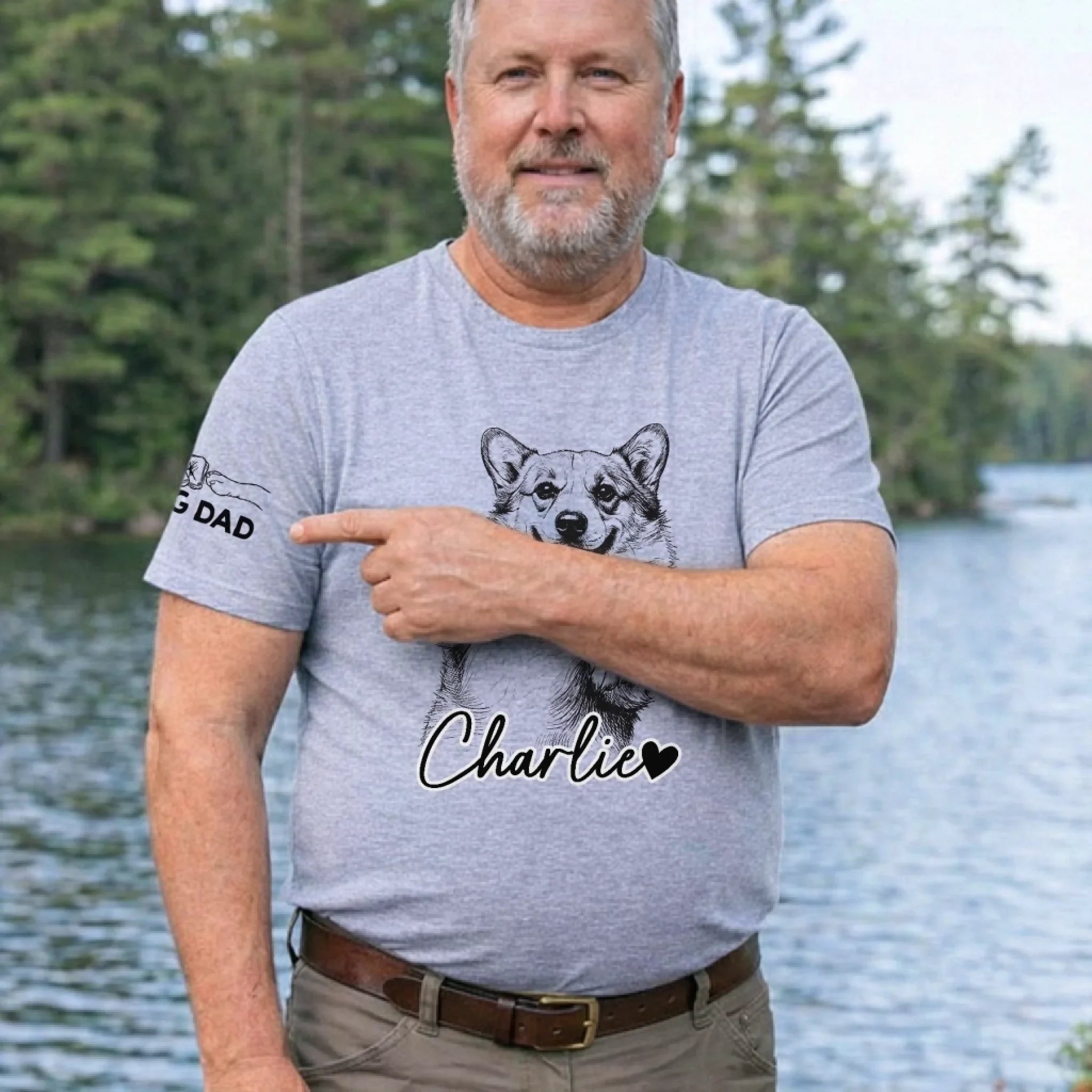 Custom Unisex T-Shirt With Design On Sleeve - Personalized Father's Day Gifts For Dog Cat Lovers, Dog Dad And Mom, Cat Owners - My Little Happiness