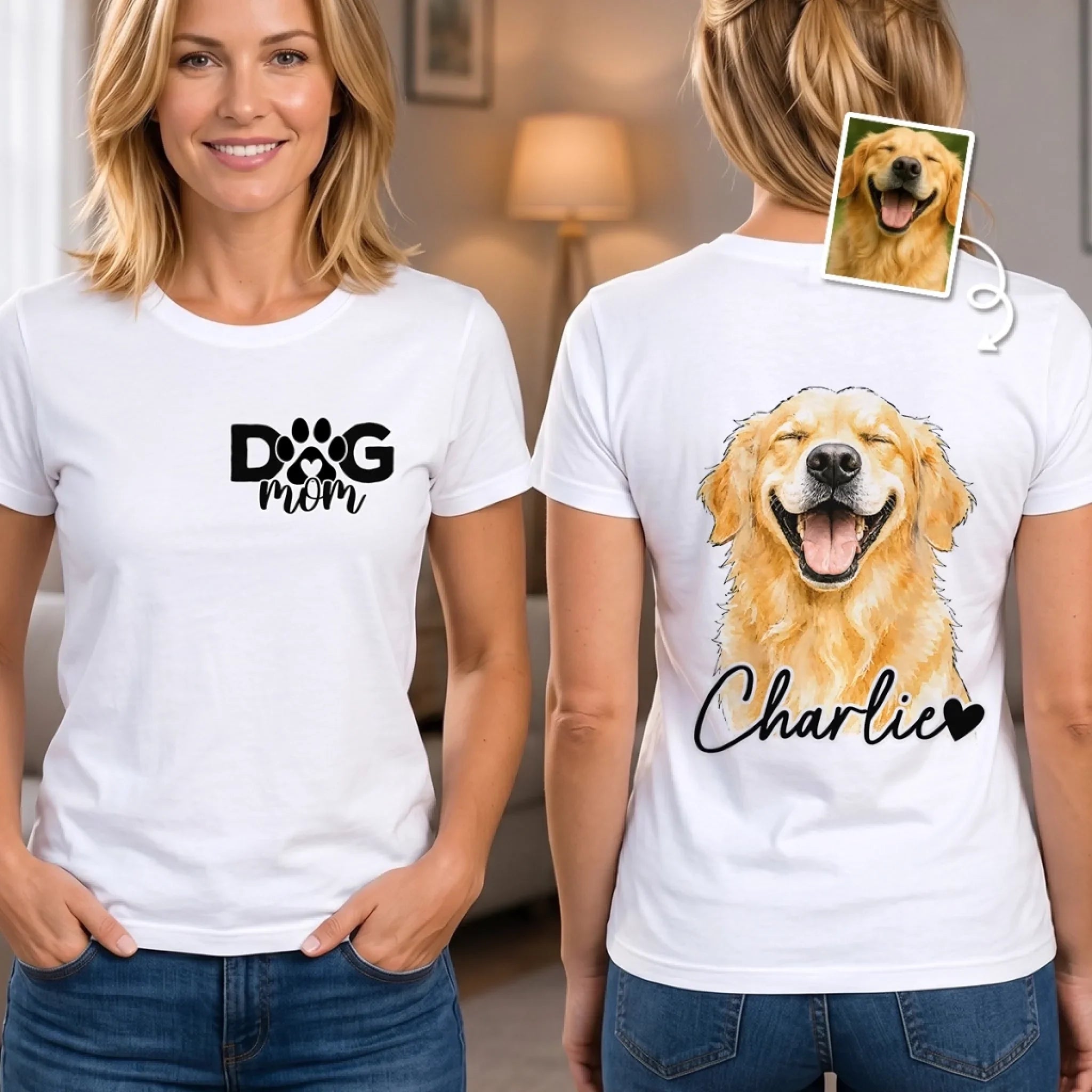 Custom Photo Unisex T-shirt - Personalized Birthday Gifts For Dog Cat Lovers, Dog Dad And Mom, Cat Owners - My Fluffy Bestie