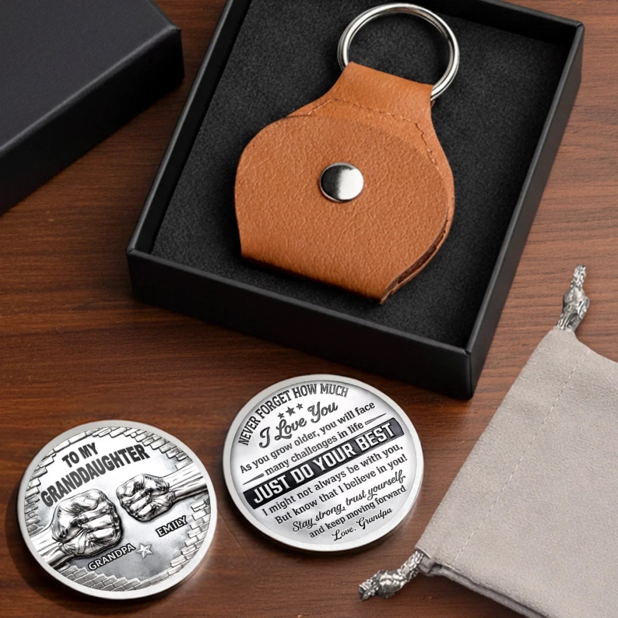 Custom Pocket Hug - Personalized Birthday Gifts For Granddaughter - Keep This Close To Your Heart