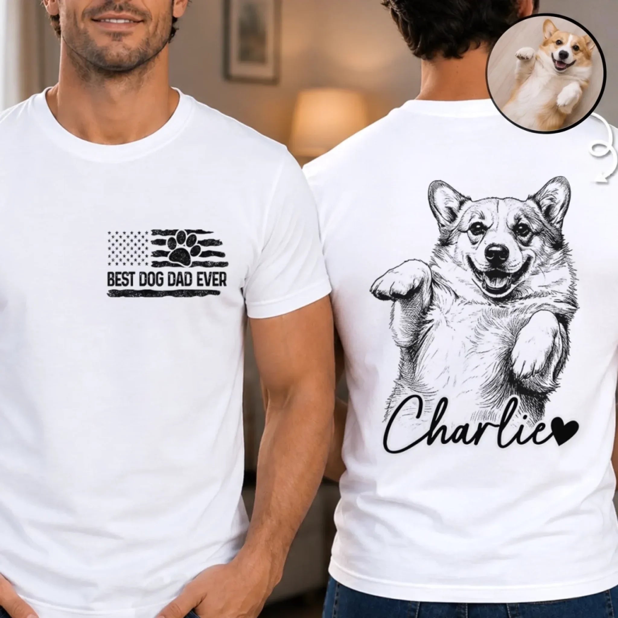 Custom Photo Unisex T-shirt - Personalized Father's Day Birthday Gifts For Dog Cat Lovers, Dog Dad And Mom, Cat Owners - My Therapist Has Paws