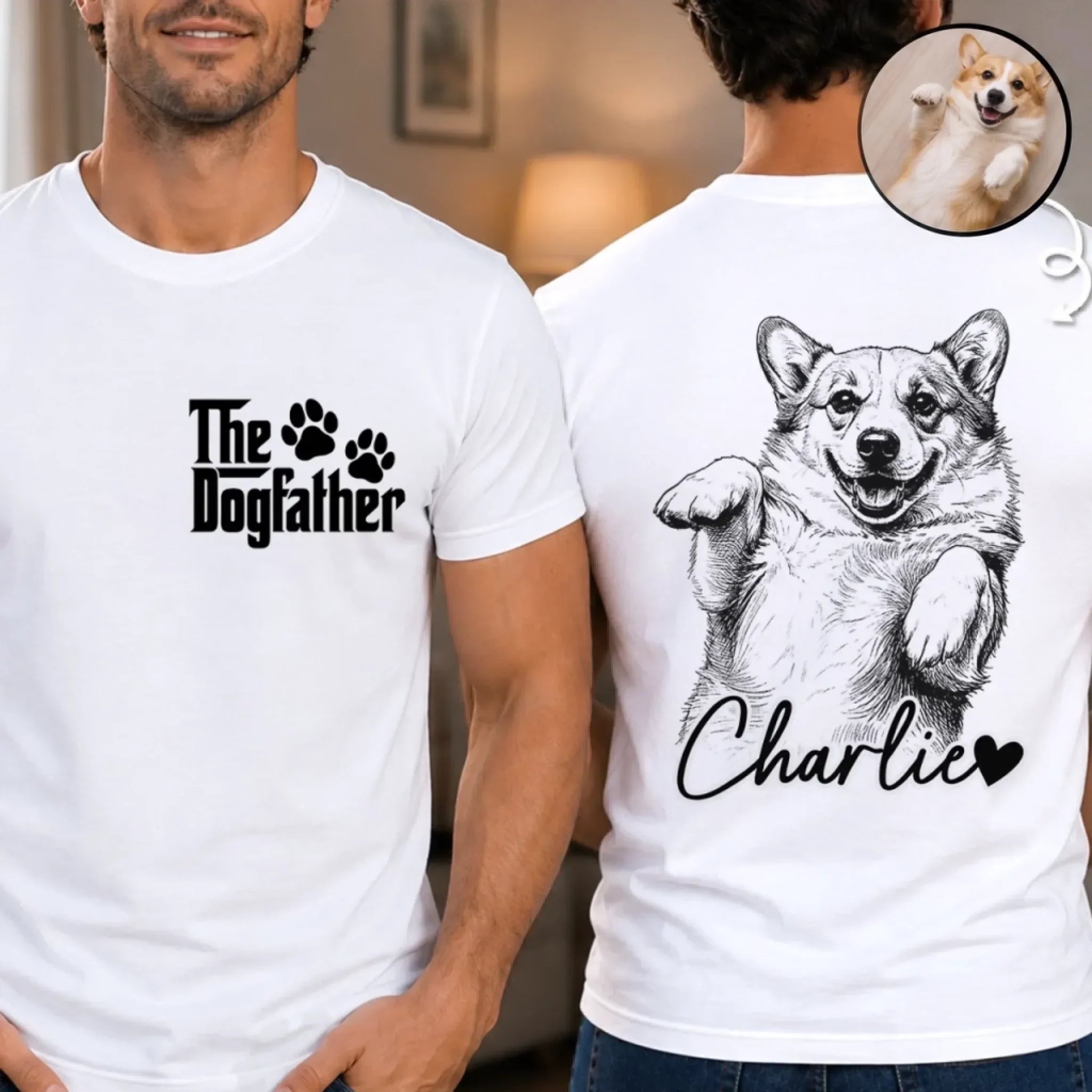 Custom Photo Unisex T-shirt - Personalized Father's Day Birthday Gifts For Dog Cat Lovers, Dog Dad And Mom, Cat Owners - Home Is Where My Pets Are