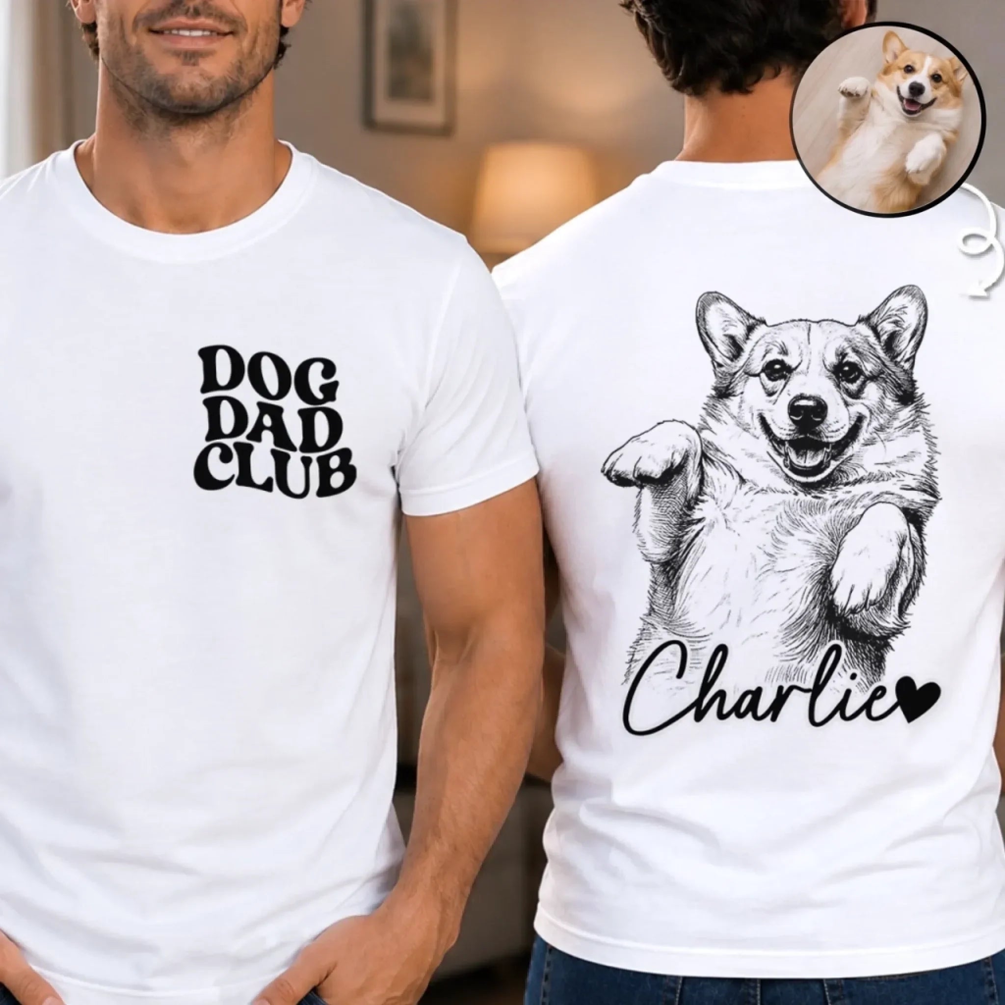 Custom Photo Unisex T-shirt - Personalized Father's Day Birthday Gifts For Dog Cat Lovers, Dog Dad And Mom, Cat Owners - Fur Real Besties