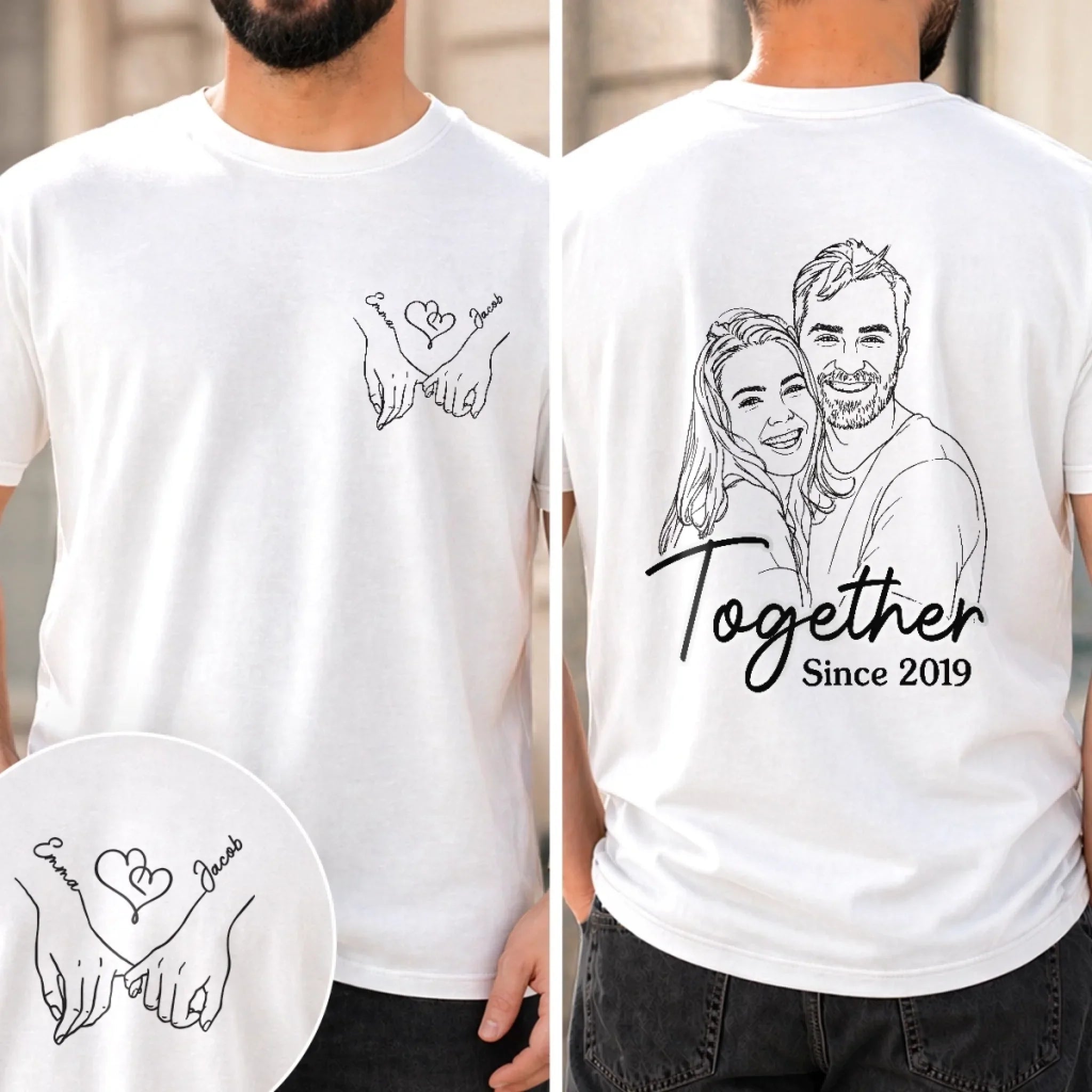 Custom Photo Unisex T-shirt - Personalized Anniversary Wedding Gifts For Husband And Wife, Him And Her - Love Never Fades