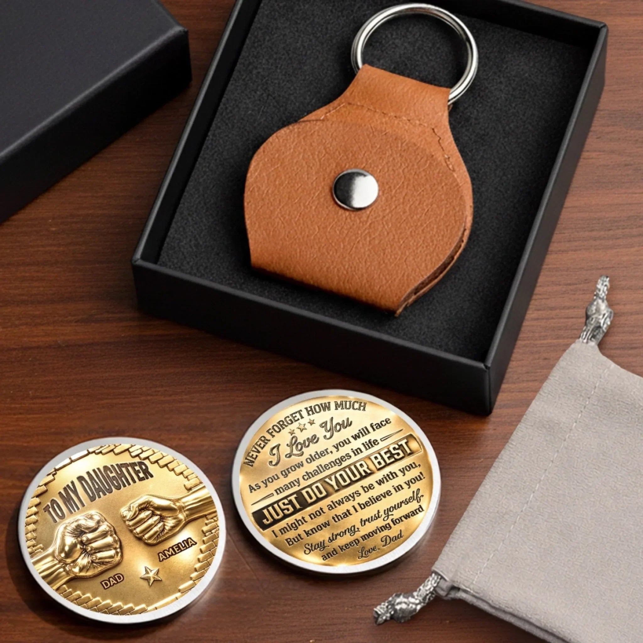 Custom Pocket Hug - Personalized Birthday Gifts For Daughter - A Reminder She’ll Carry Forever