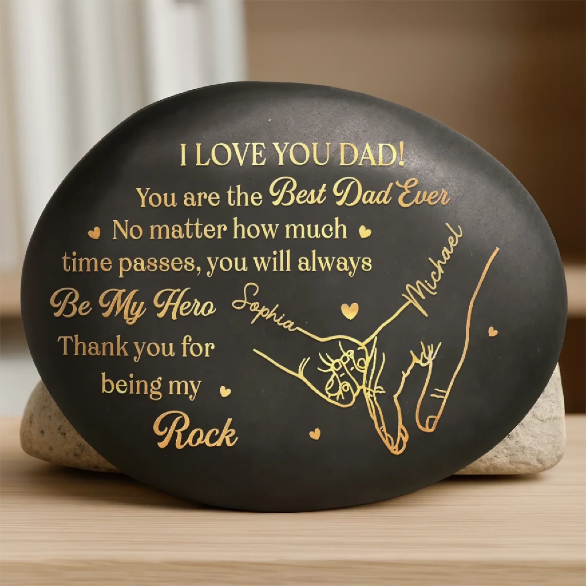 Custom Printed Rock - Personalized Father's Day Gifts For Dad, Grandpa - Family Built On Love
