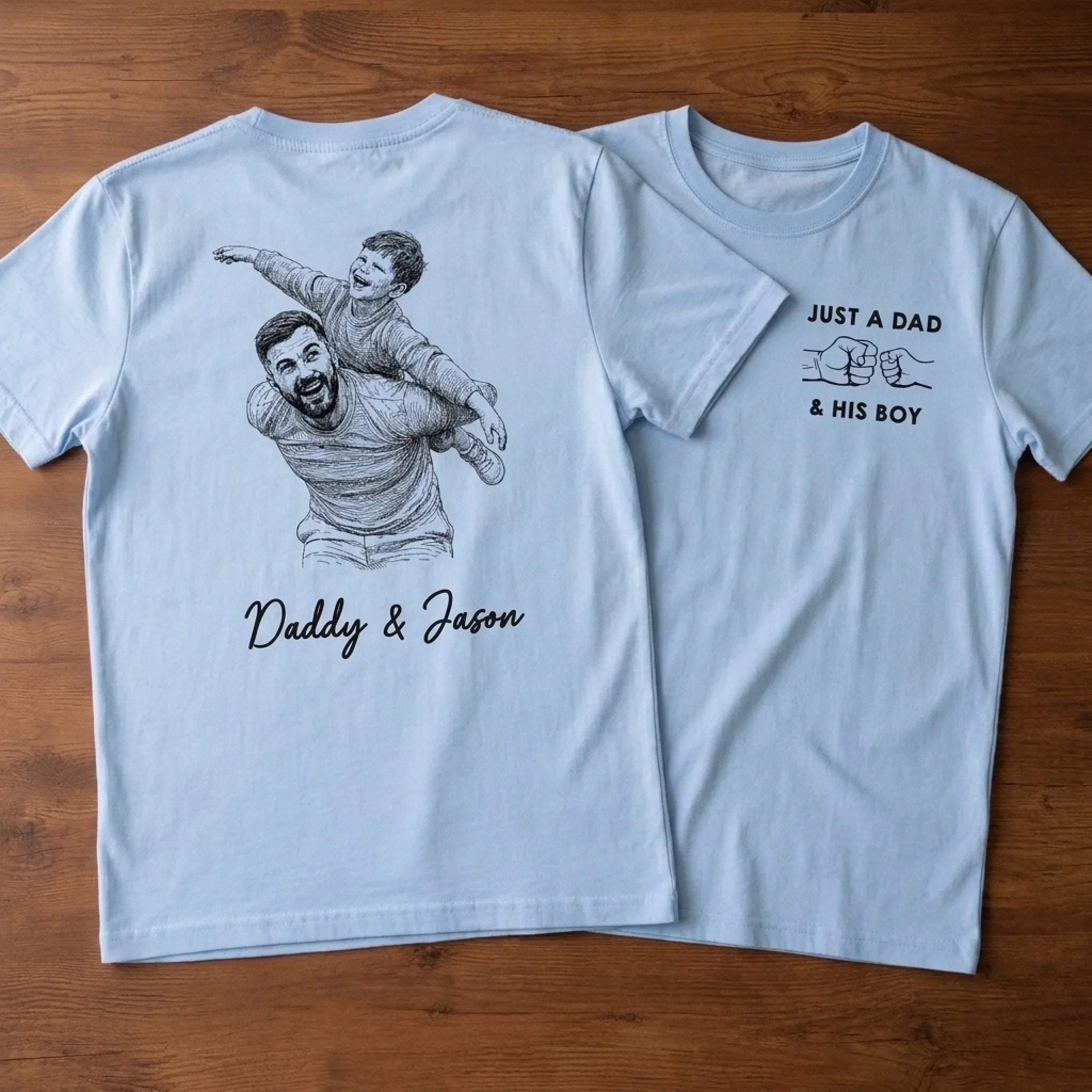Custom Photo Unisex T-shirt - Personalized Father's Day Birthday Gifts For Dad, Grandpa - Forever My Hero