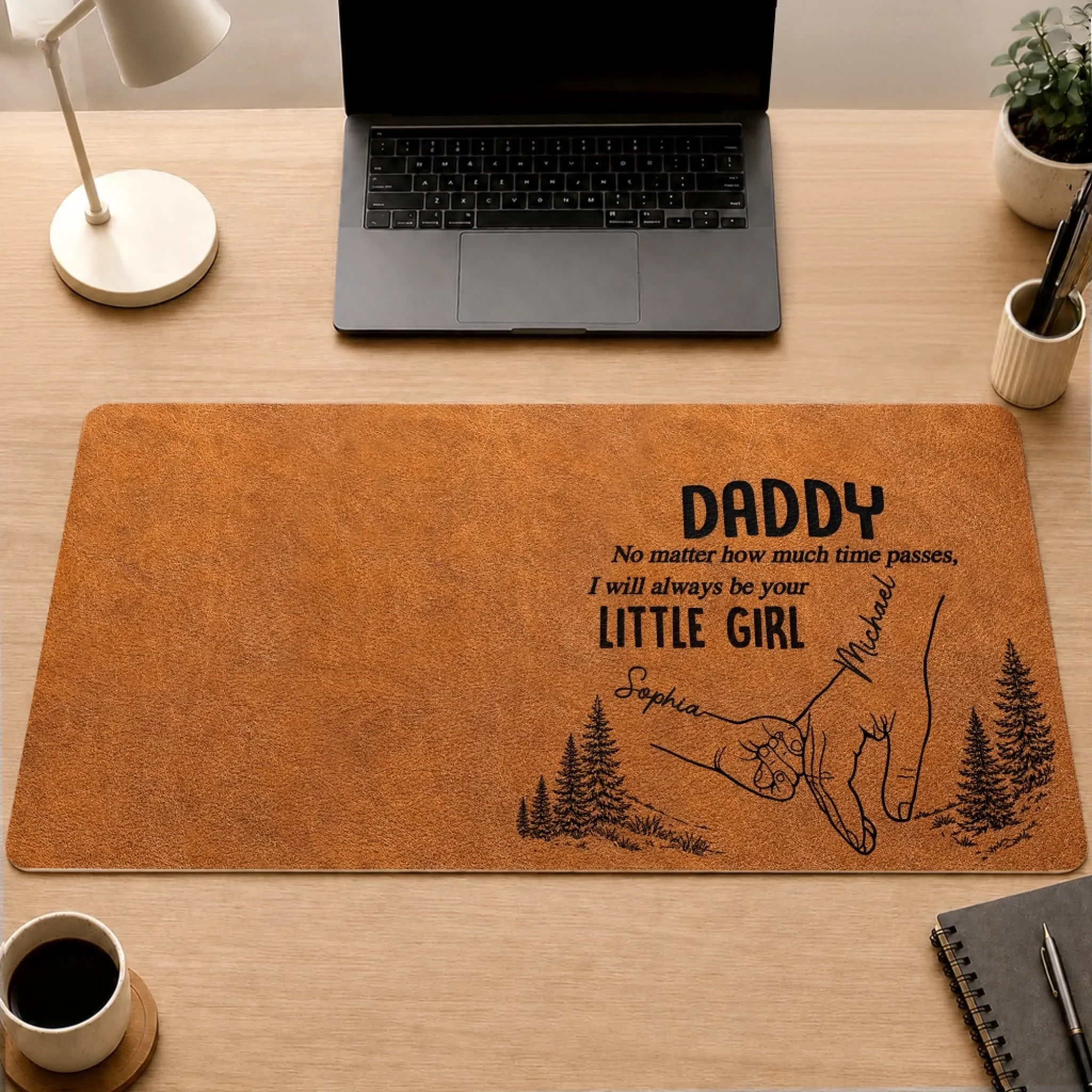 Custom Desk Mat - Personalized Father's Day Birthday Gifts For Dad, Grandpa - Dad Makes Every Day Better