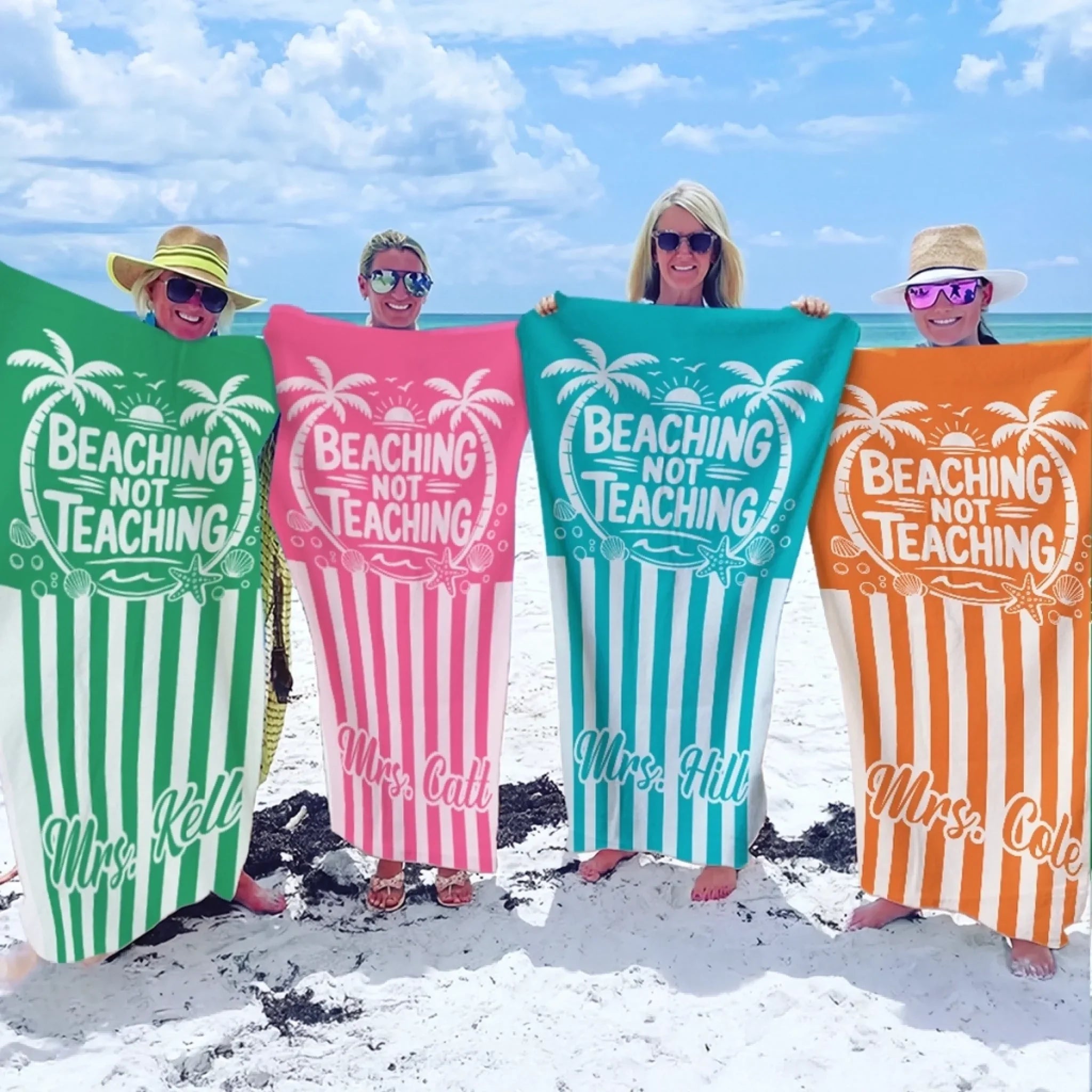 Custom Beach Towel - Personalized Summer Vacation And Travel Gifts For Teachers - Mentally Out Of Office