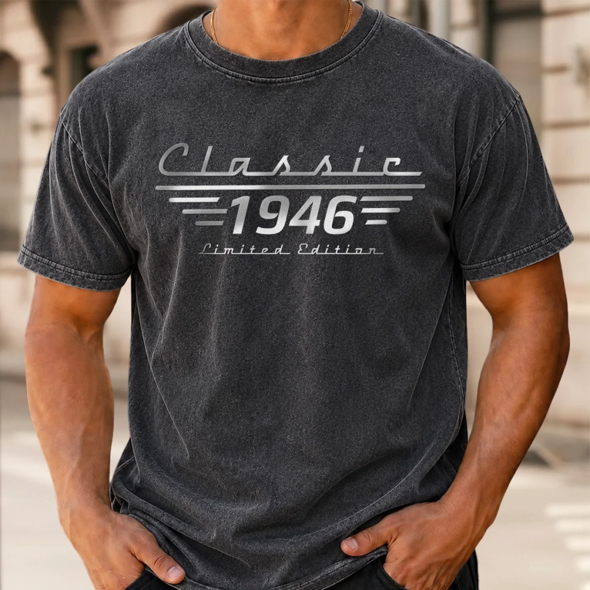Custom Washed Cotton T-shirt - Personalized Father's Day Birthday Gifts For Dad, Grandpa, Family, Yourself - Forever Lucky To Have Dad