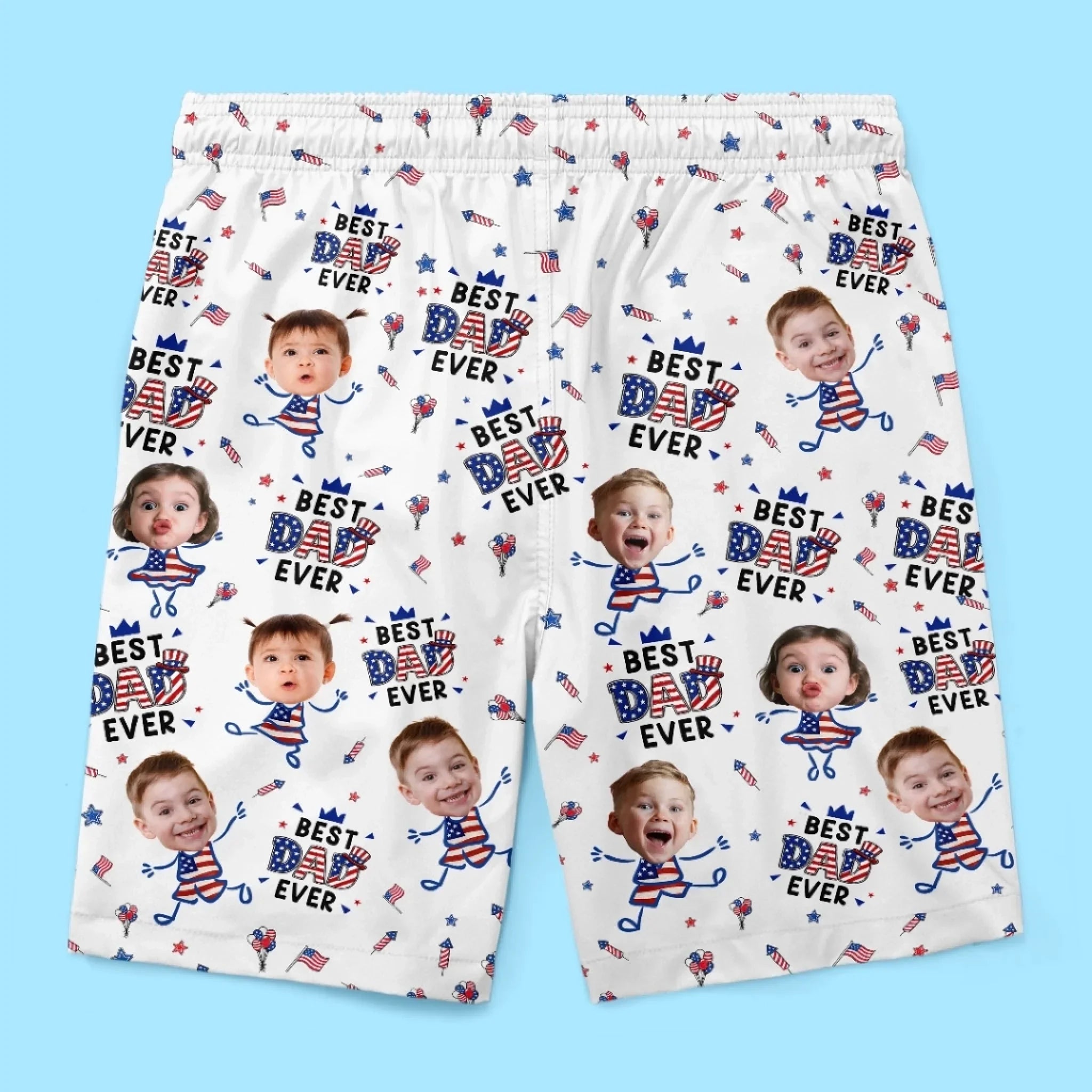 Custom Photo Tropical Hawaiian Aloha Men Beach Shorts - Personalized Father's Day, Summer Vacation And Travel Gifts For Dad, Grandpa - Best Dad Swim Drip