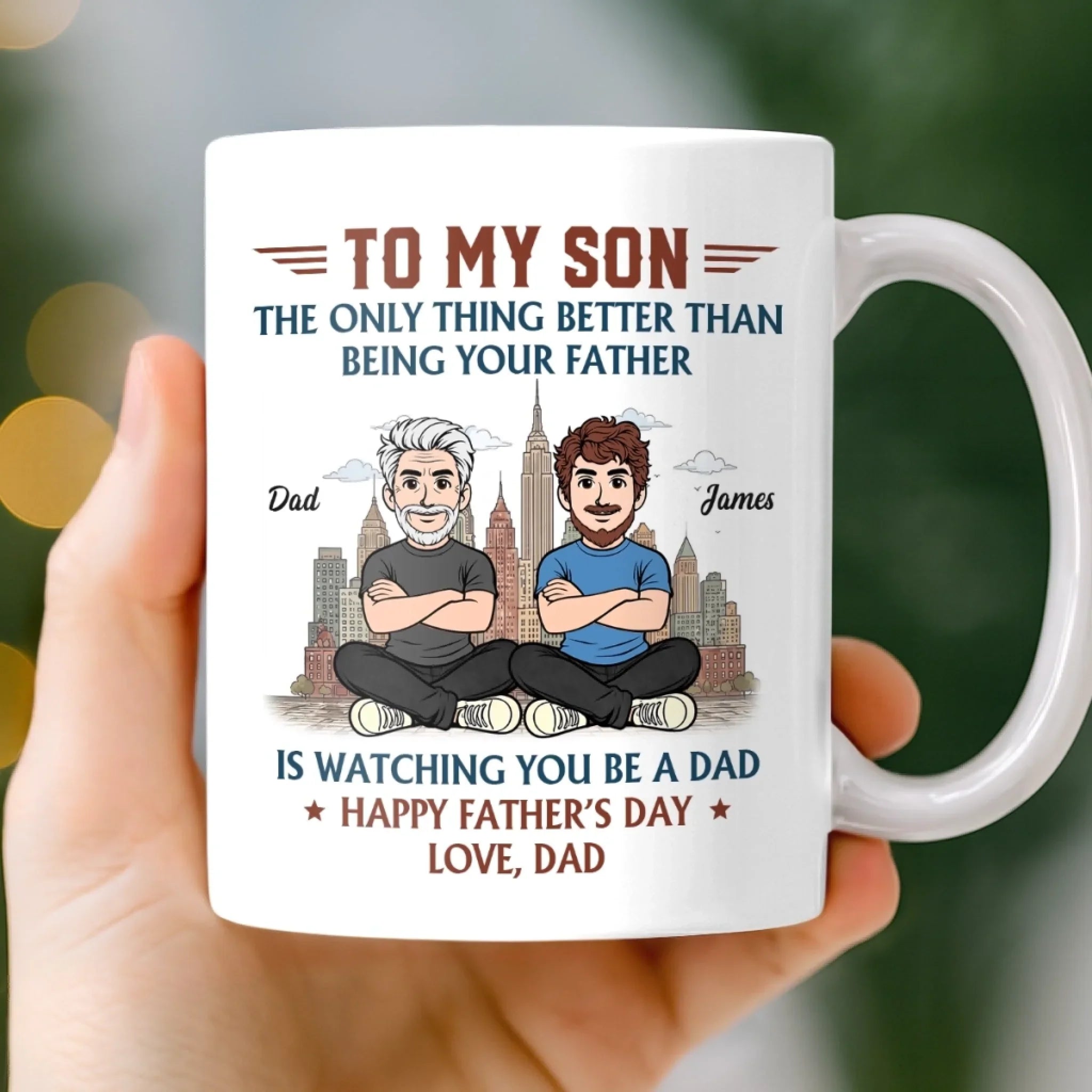 Custom Mug - Personalized Father's Day Birthday Gifts For Son, New Dad, New Parents - The Man, The Myth