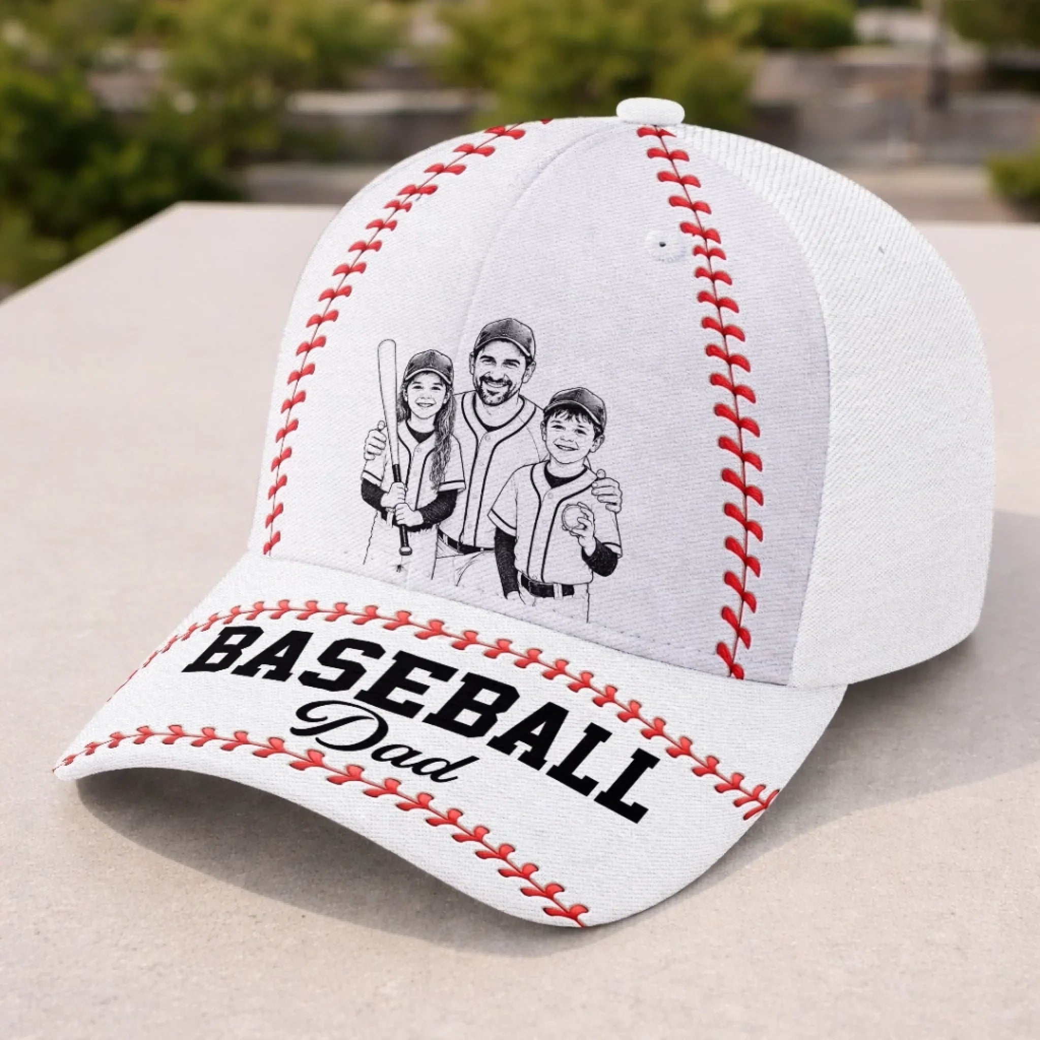 Custom Photo Hat, All Over Print Classic Cap - Personalized Father's Day Birthday Baseball Gifts For Dad, Grandpa, Baseball Lovers, Sports Fans, Sports Lovers - Baseball Vibes Only