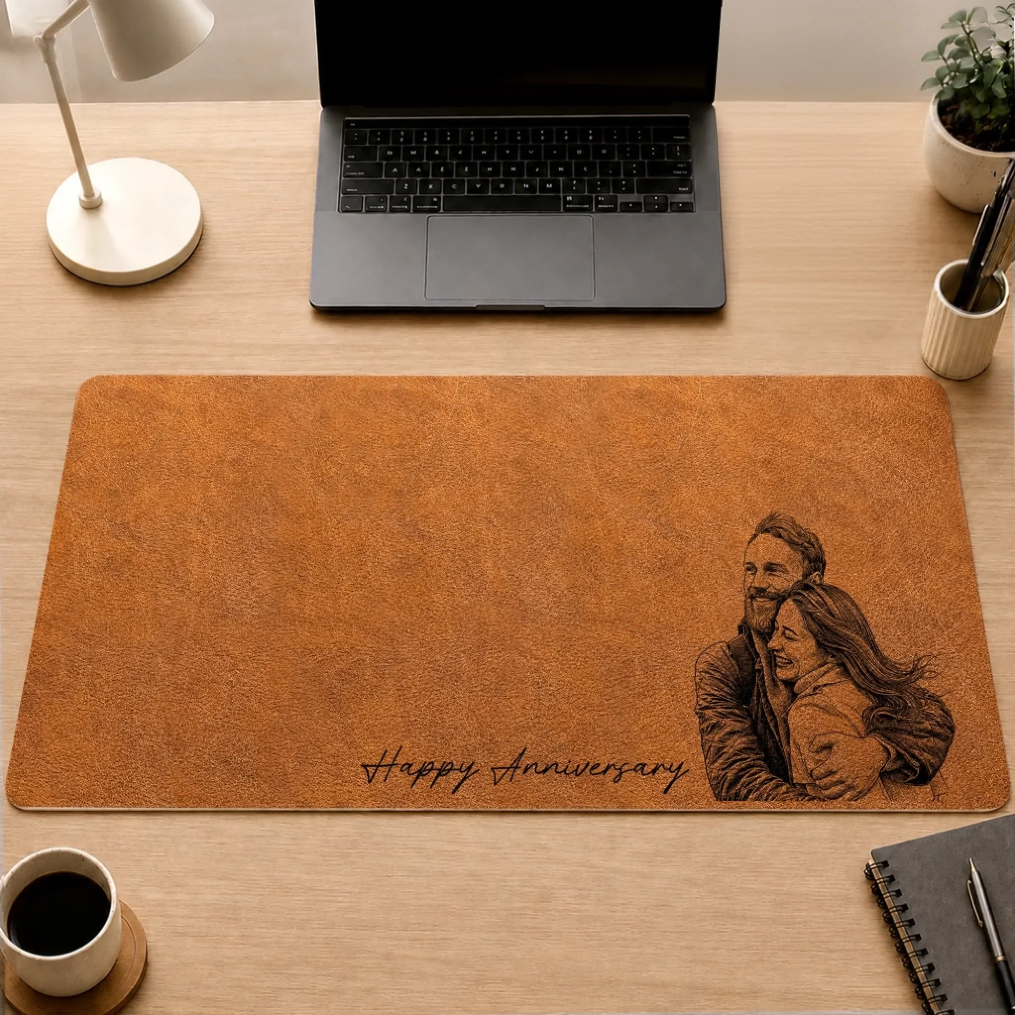 Custom Photo Desk Mat -  Personalized Anniversary Wedding Gifts For Husband And Wife, Him And Her - A Daily Dose Of Us